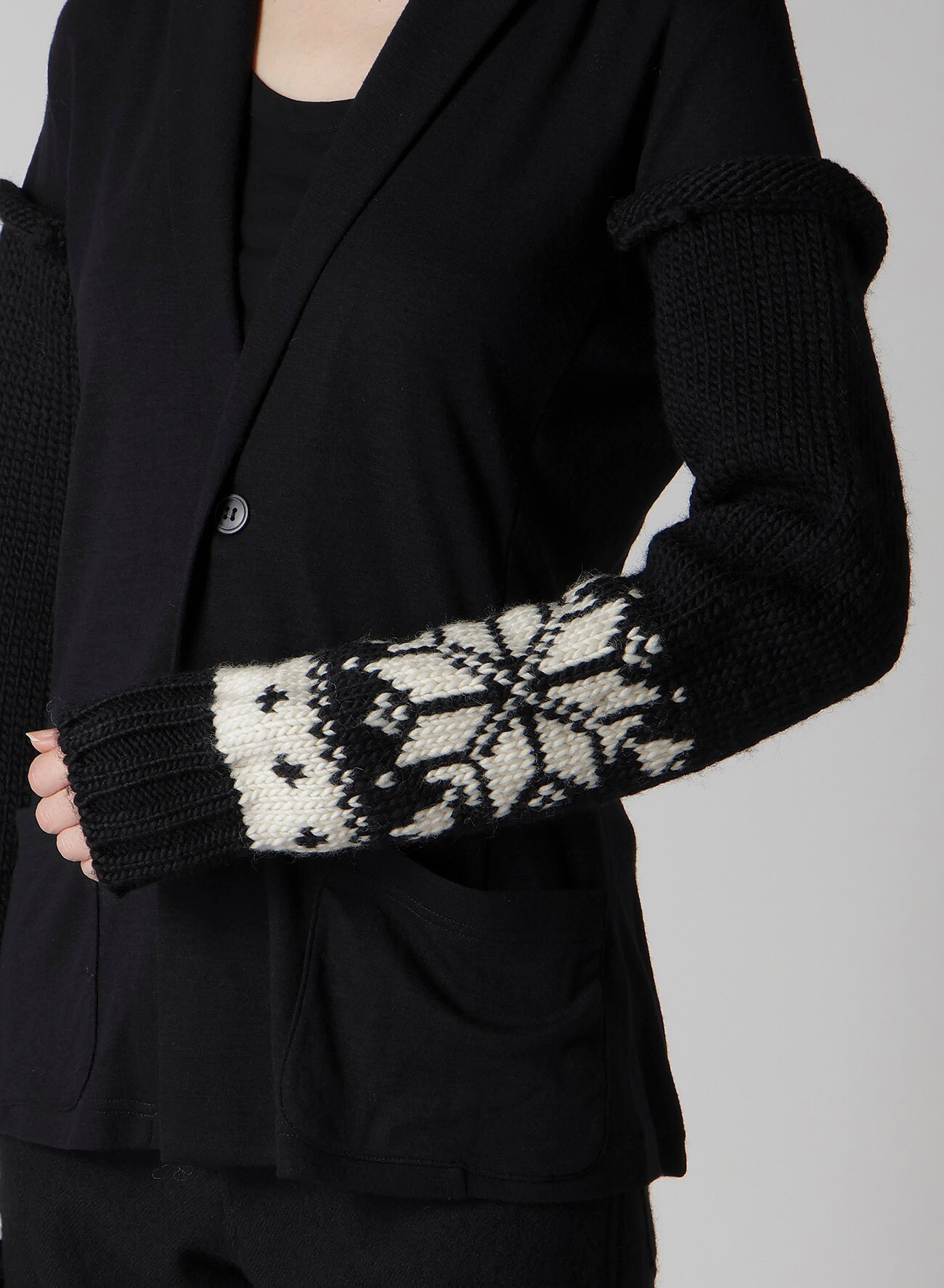 WOOL INTERLOCK SNOW PATTERN JACKET