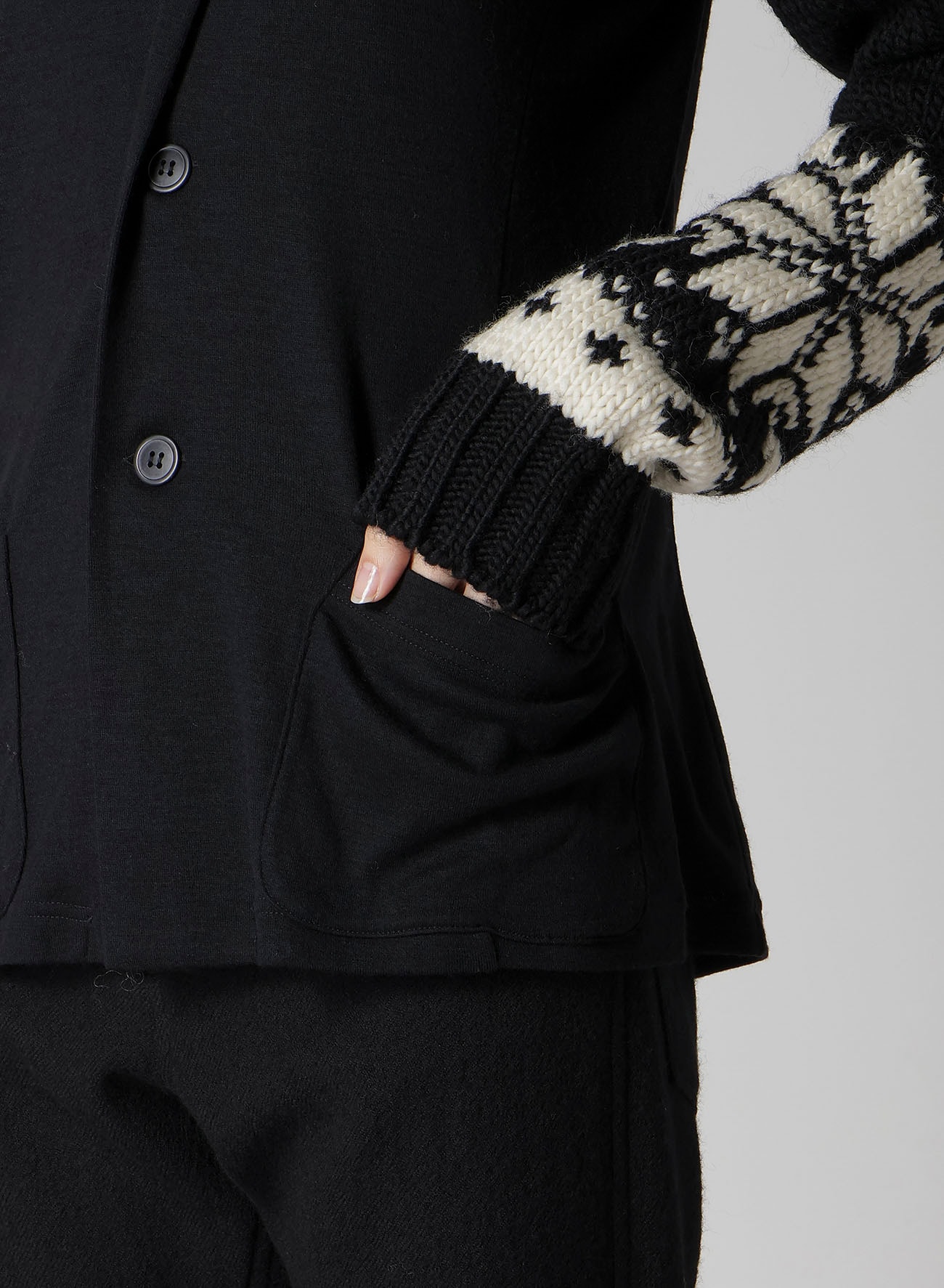 WOOL INTERLOCK SNOW PATTERN JACKET