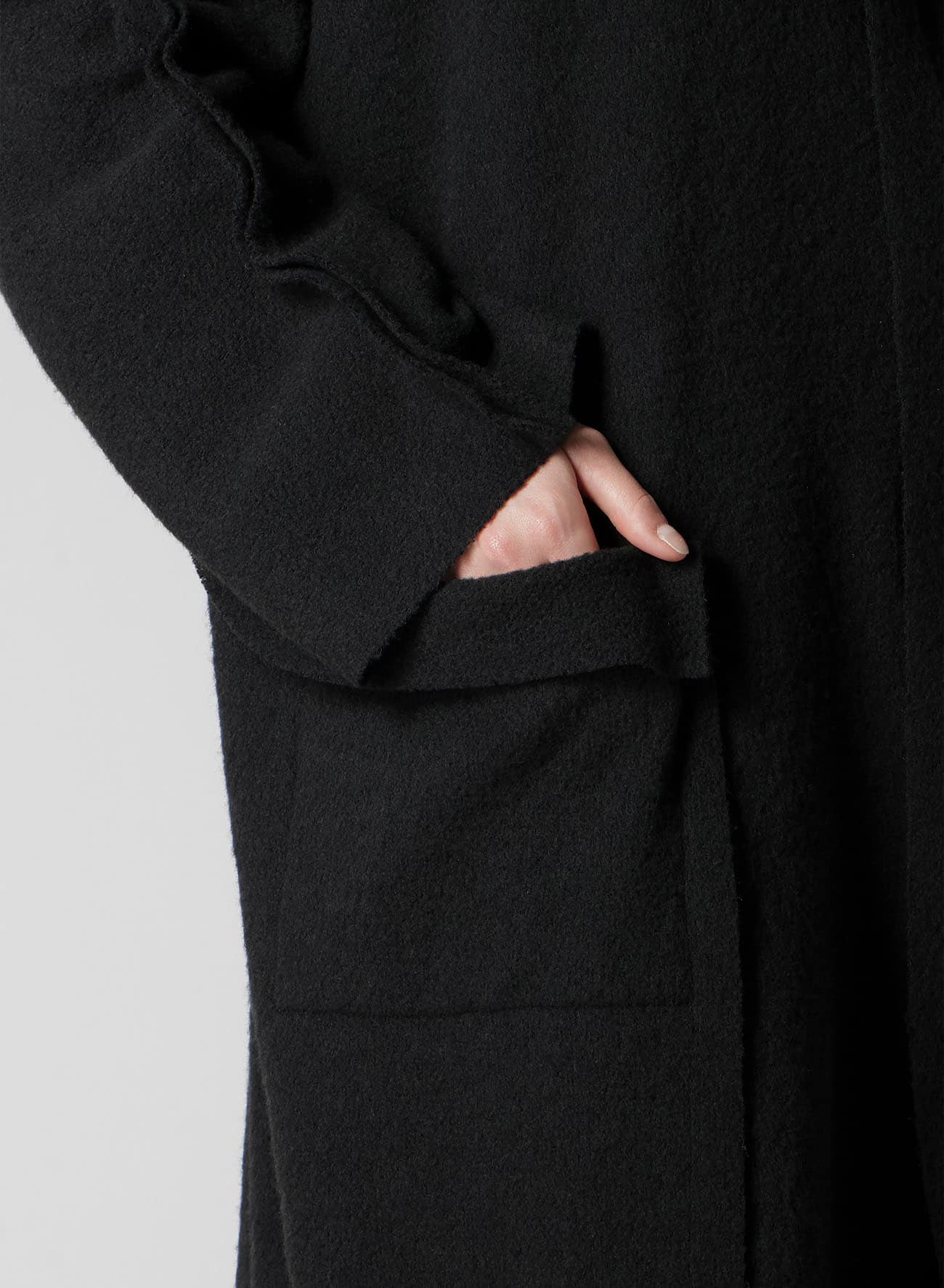BRUSHED BOUCLE SEAM DETAIL COAT