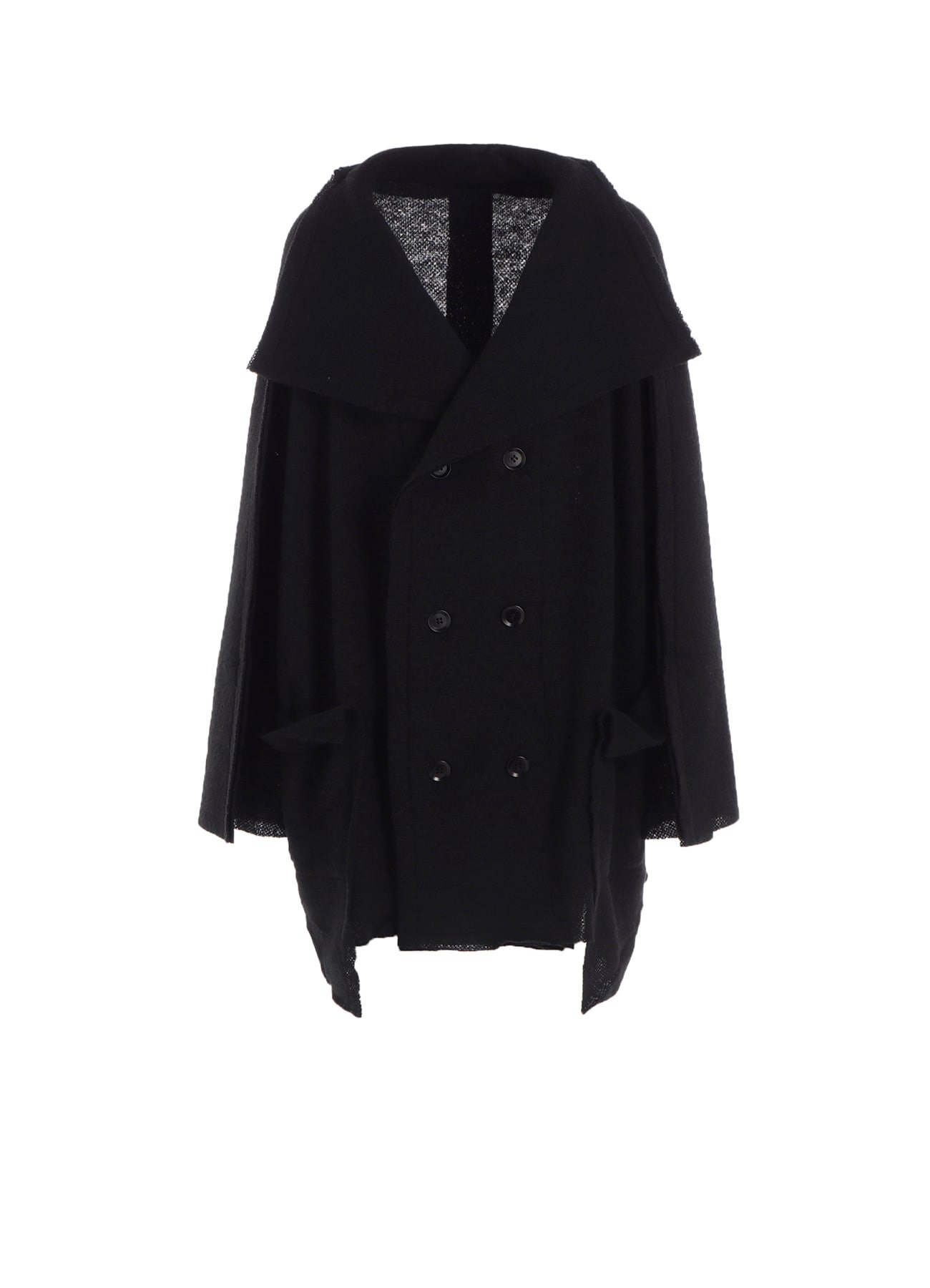 BRUSHED BOUCLE SEAM DETAIL PEA COAT