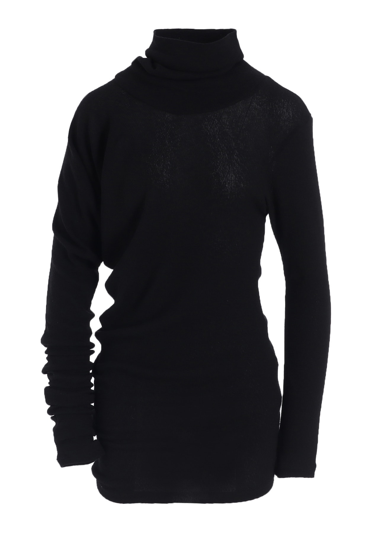 HIGH TWISTED LINKS DRAPED TURTLE NECK PO(S Black): Yohji