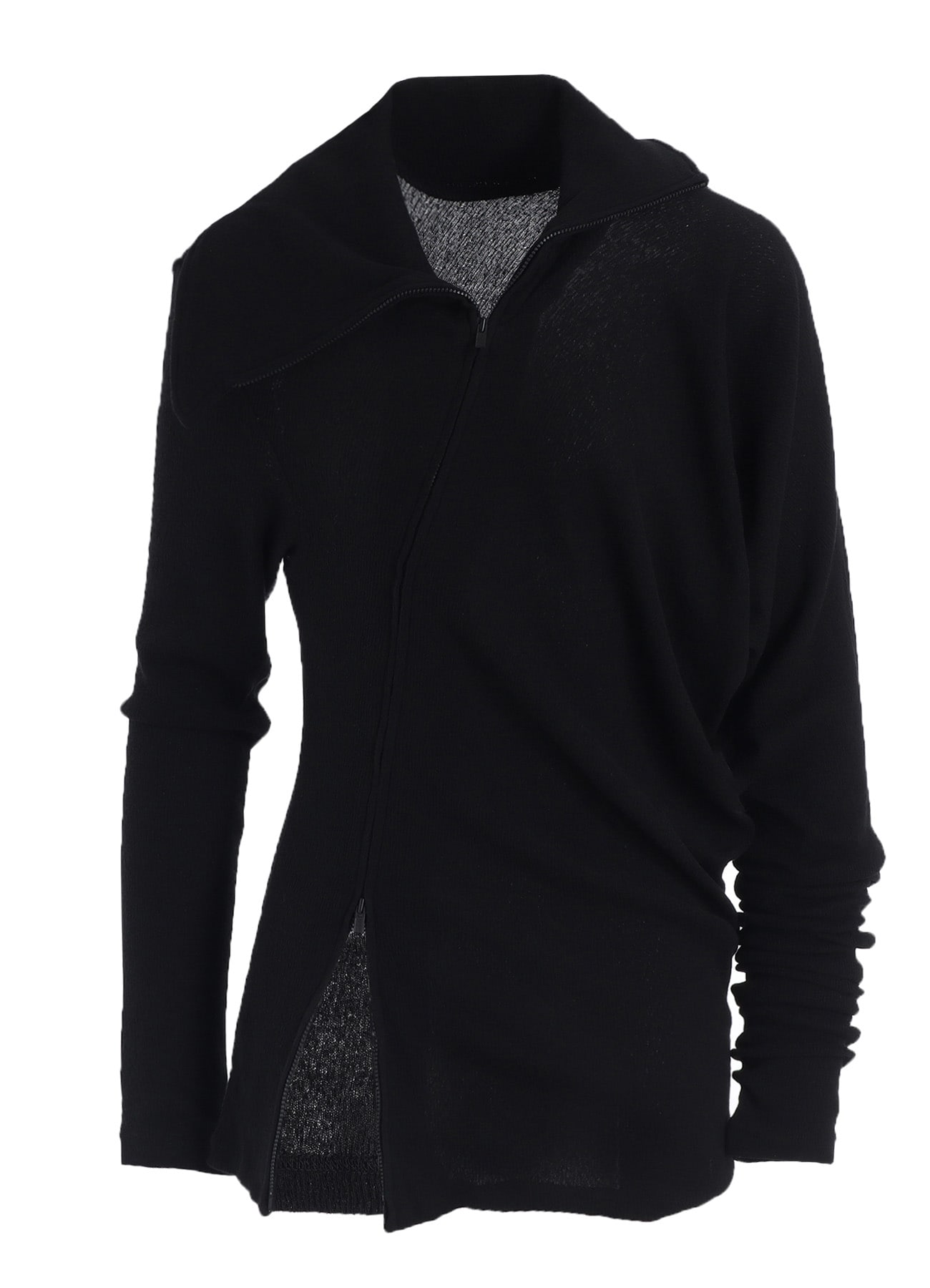 HIGH TWISTED LINKS DRAPED TURTLE NECK CARDIGAN