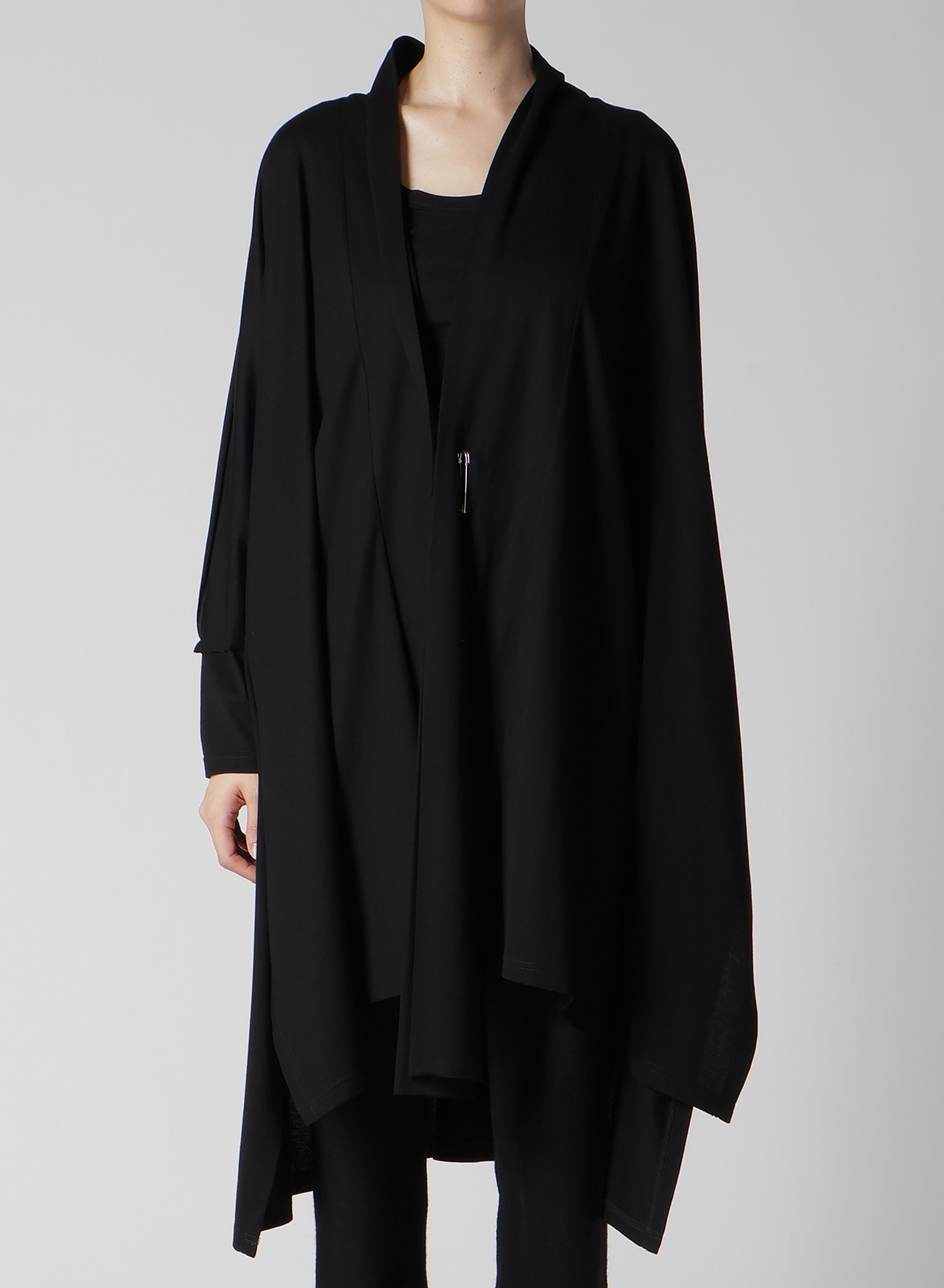 COTTON SINGLE JERSEY LONG CARDIGAN
