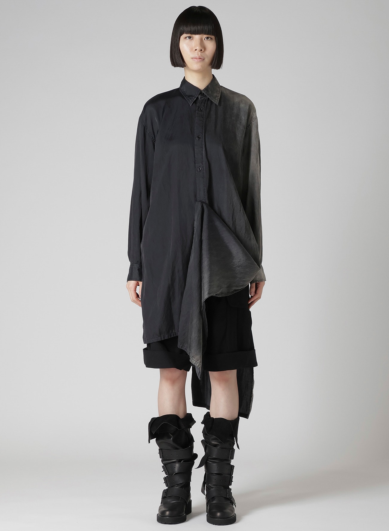 Cu/C BLEACHED SATIN KNOT DETAIL BLOUSE