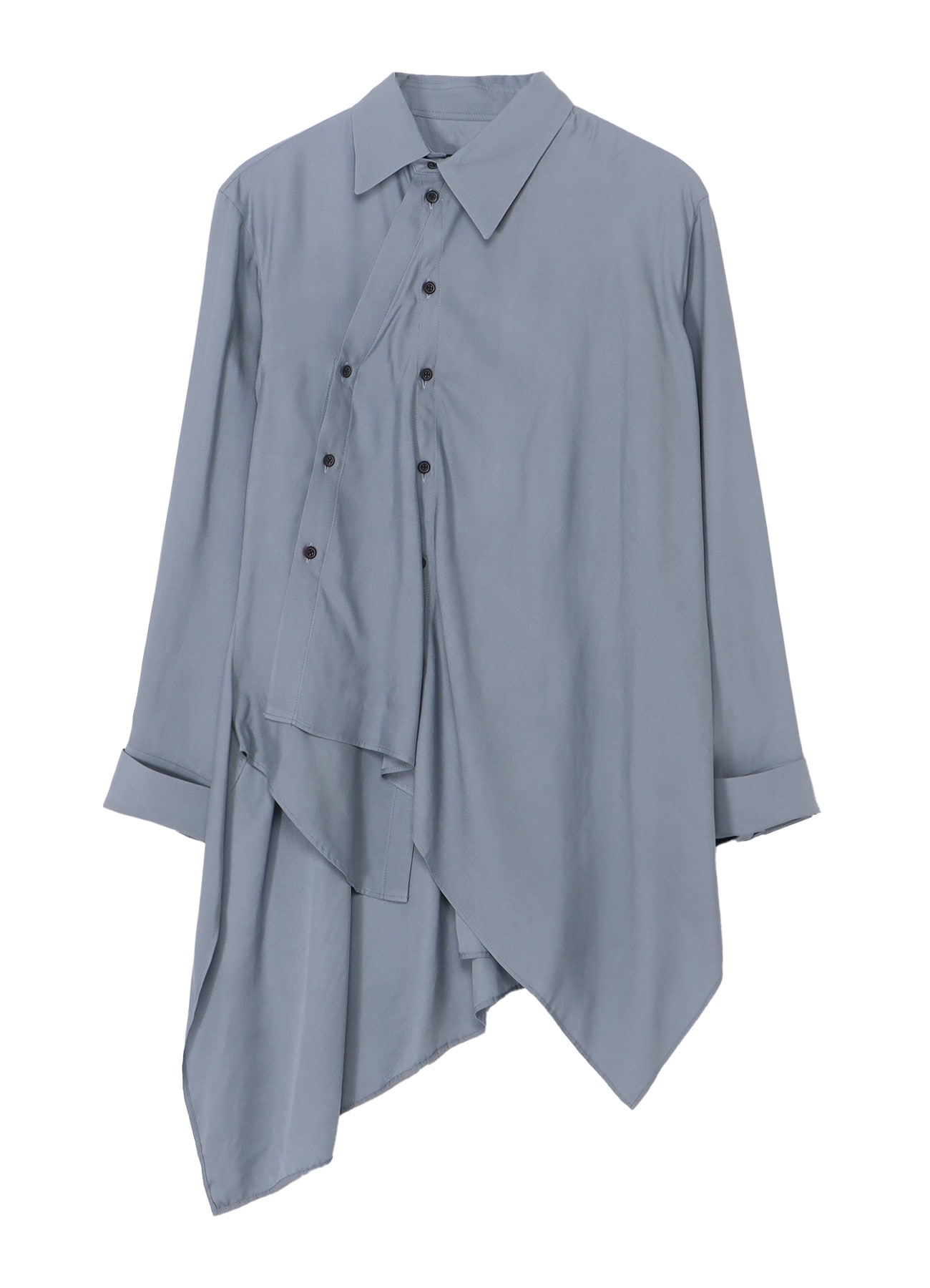 Ry LAWN UNBALANCE DRAPED BLOUSE