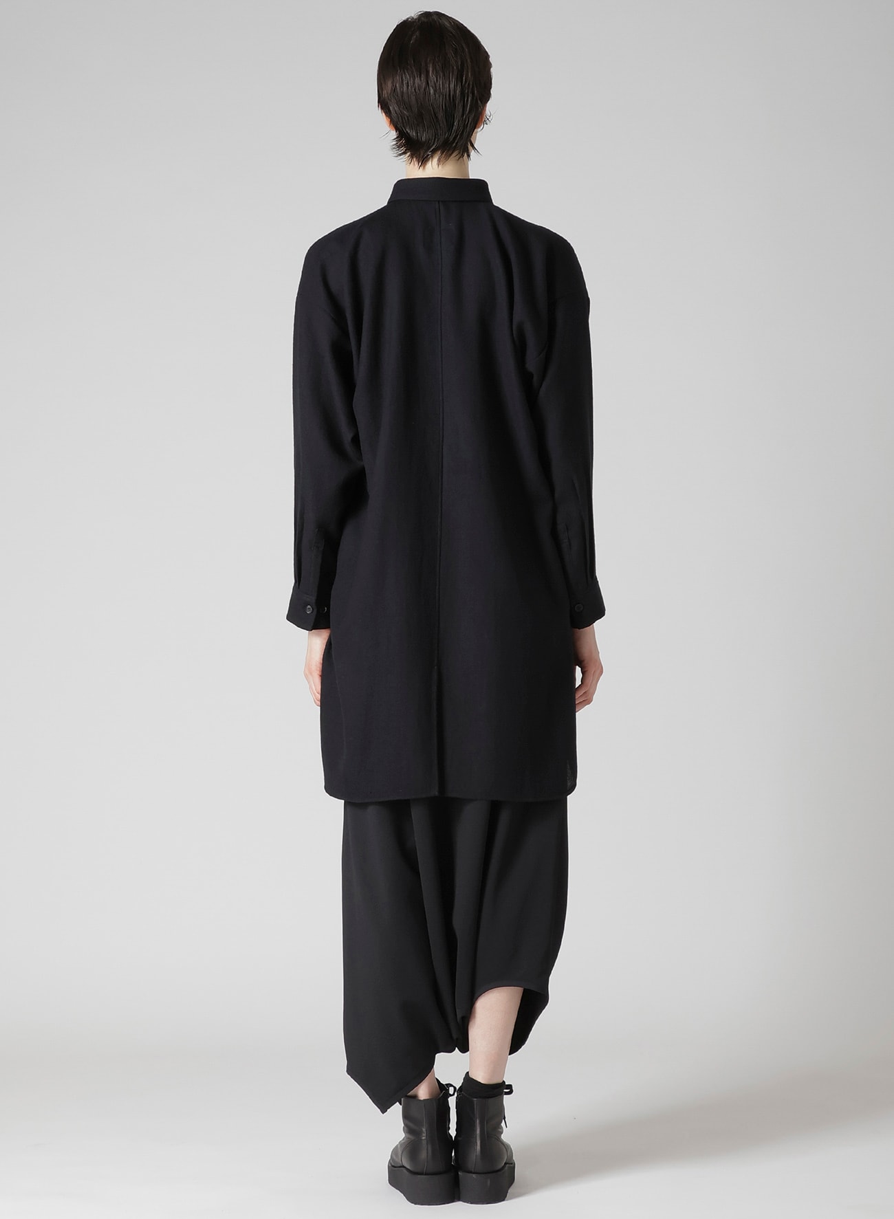 WOOL VIYELLA DOUBLE PLACKET BLOUSE