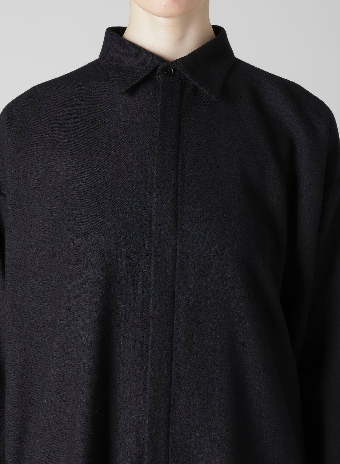 WOOL VIYELLA DOUBLE PLACKET BLOUSE