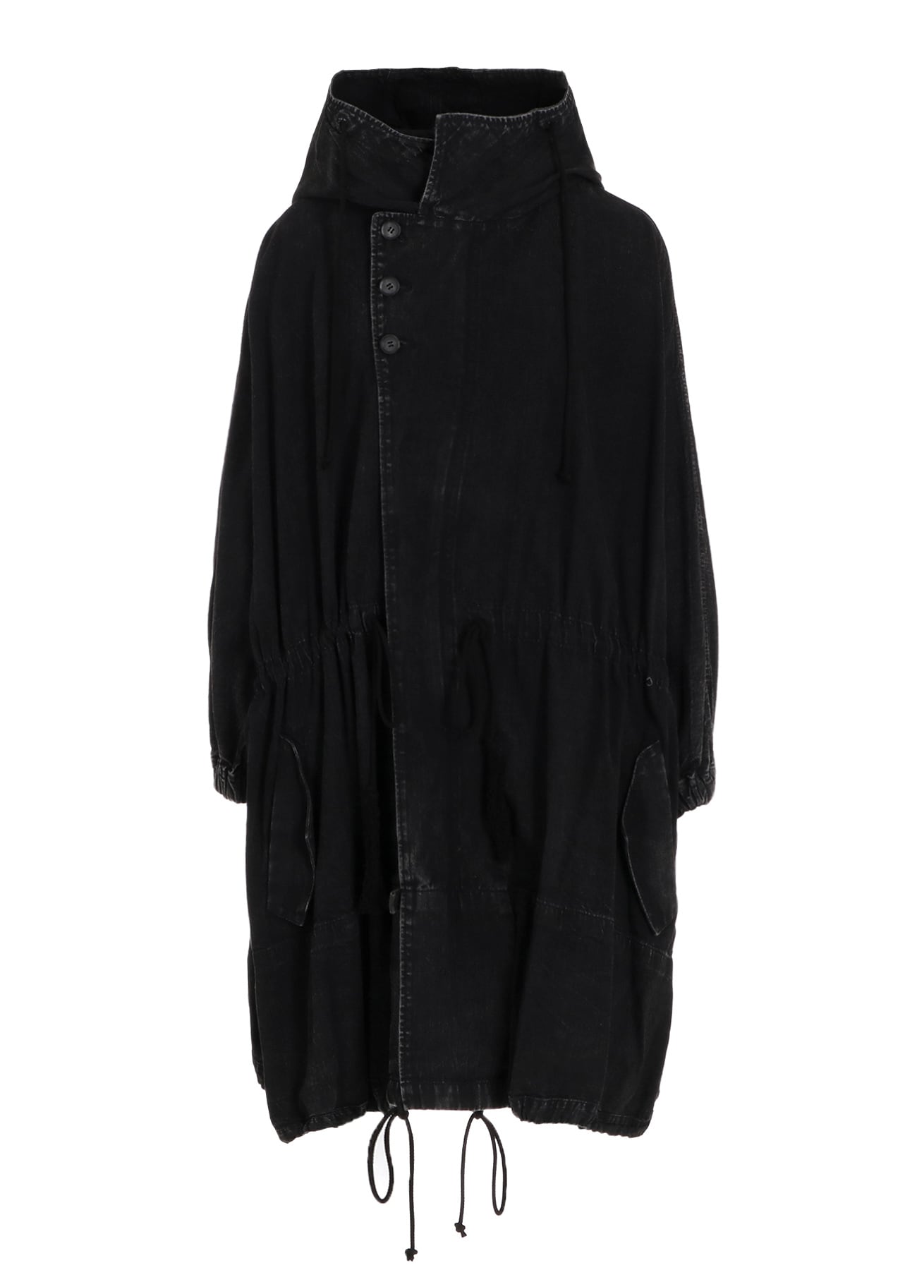 PERMANGANATE BLEACHED DENIM DOLMAN SLV COAT