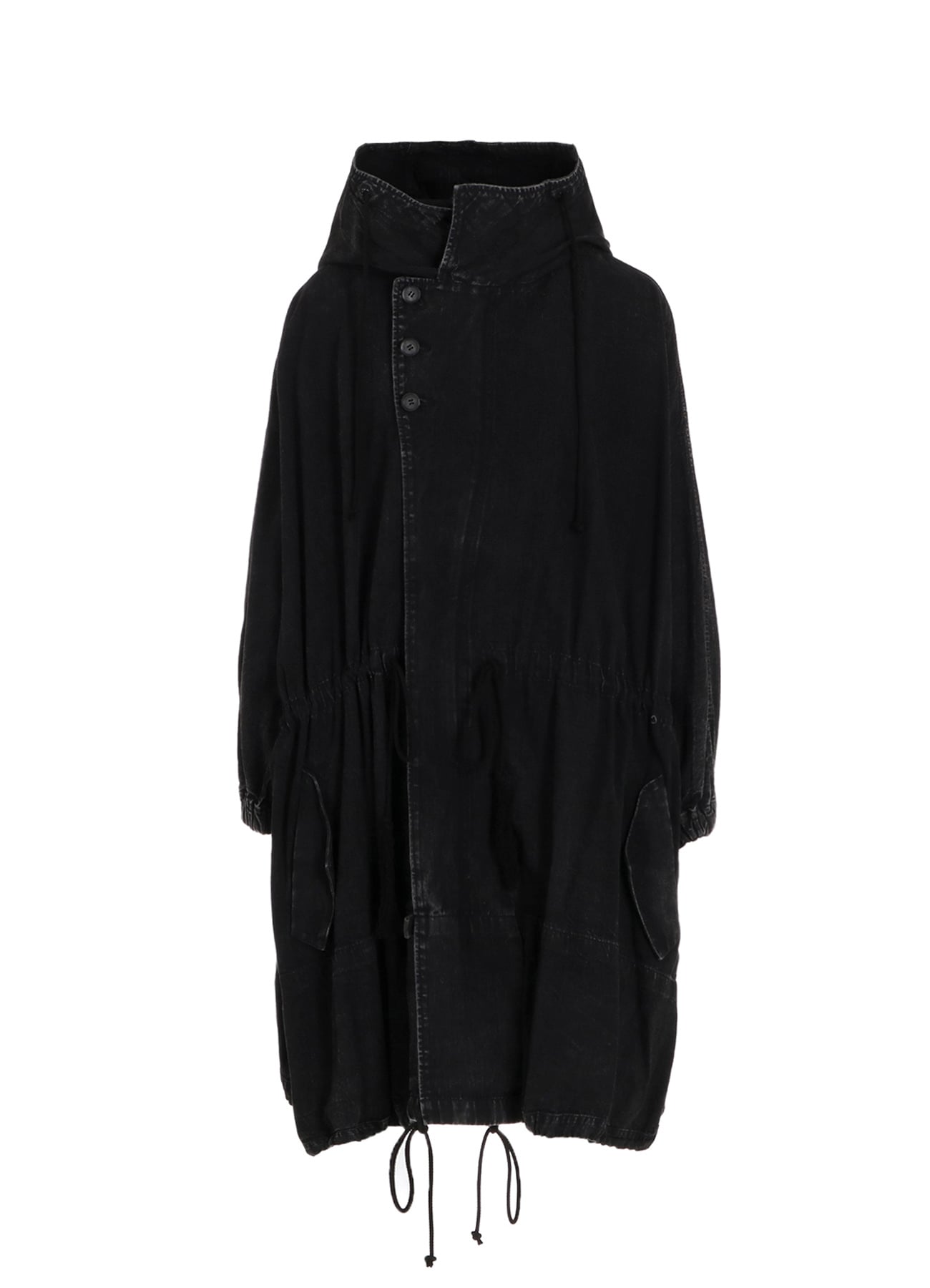 PERMANGANATE BLEACHED DENIM DOLMAN SLV COAT
