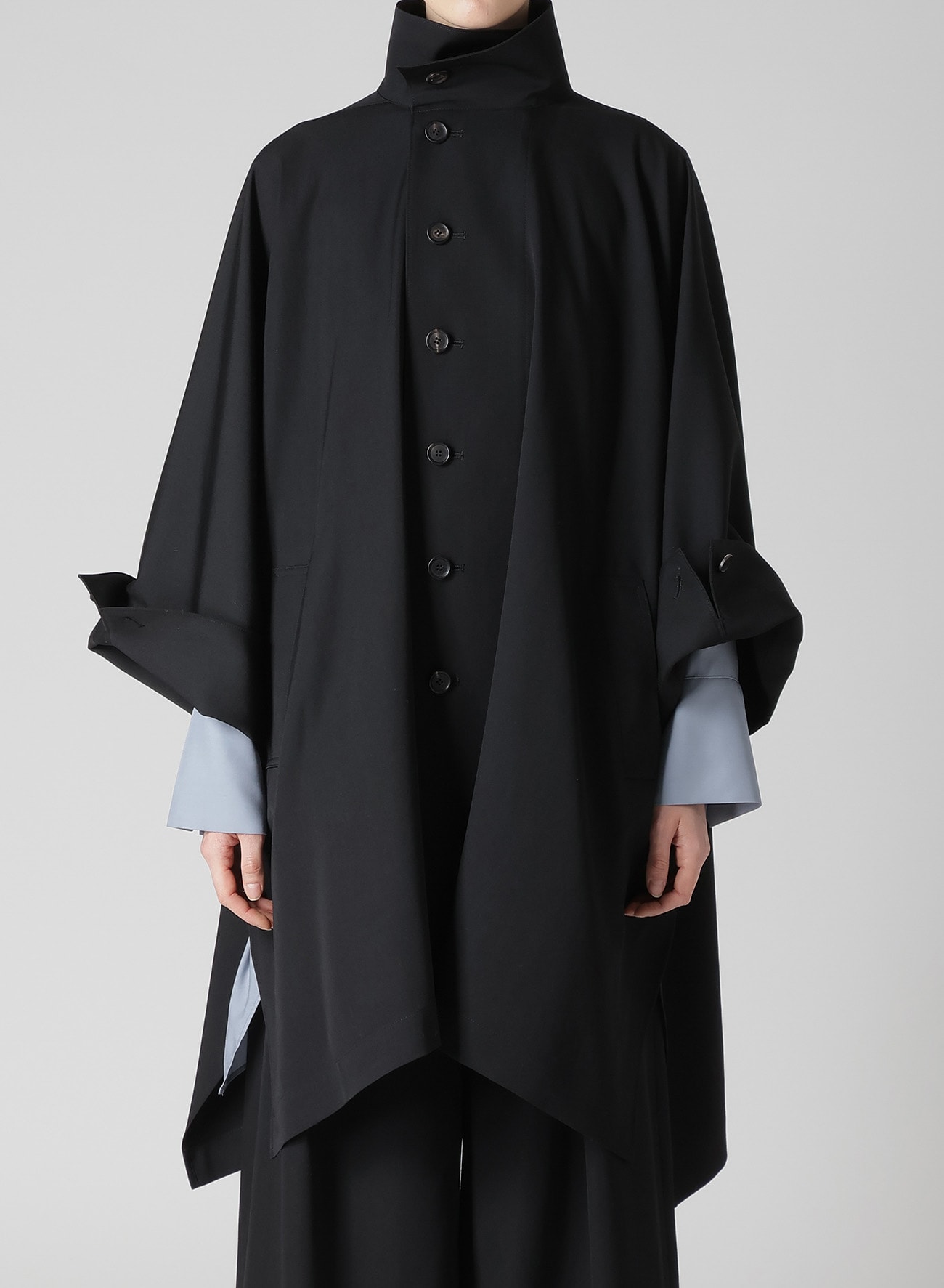 GABARDINE HIGH NECK COAT