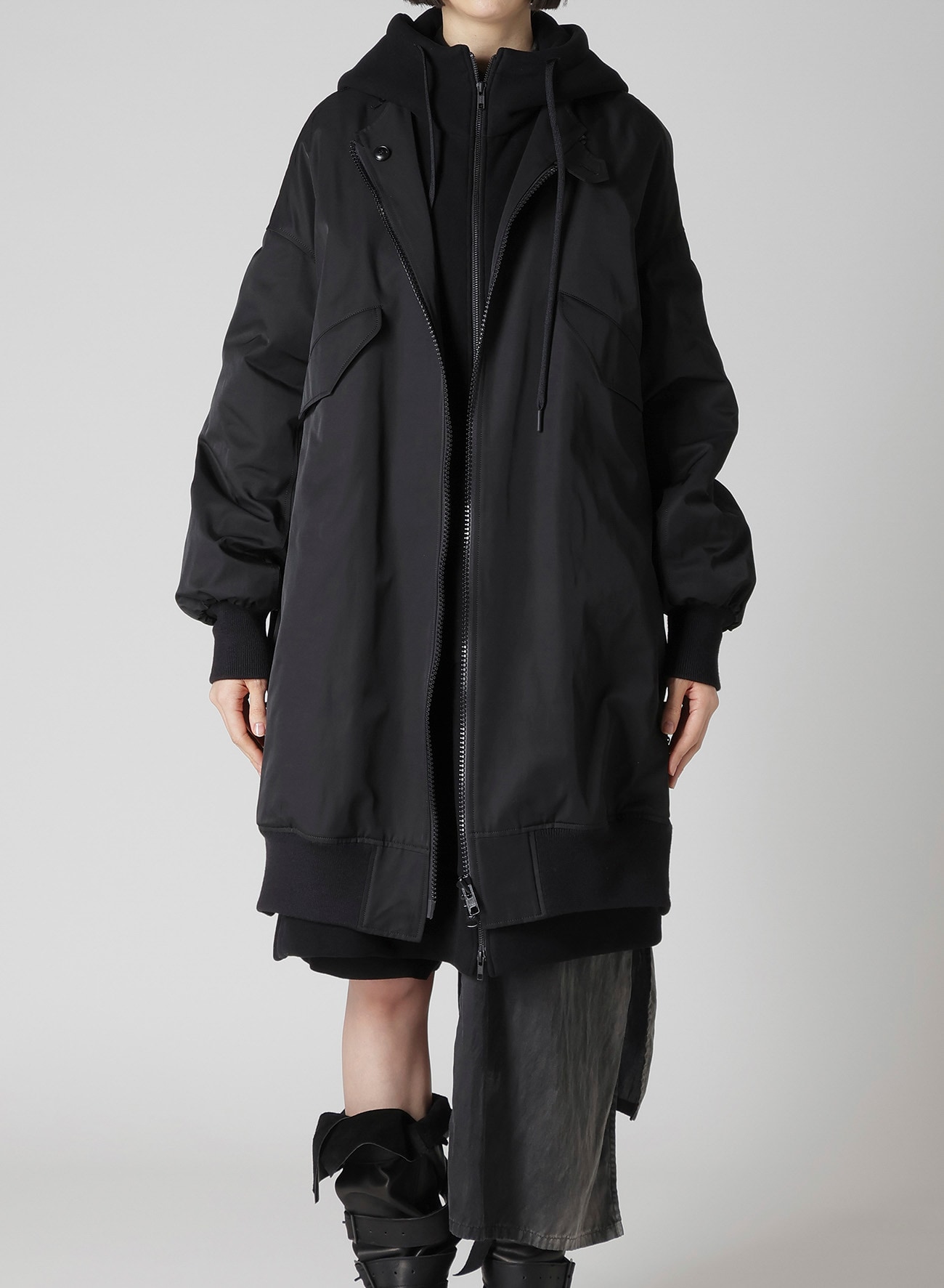 Ny/C TWILL HOODED BOMBER
