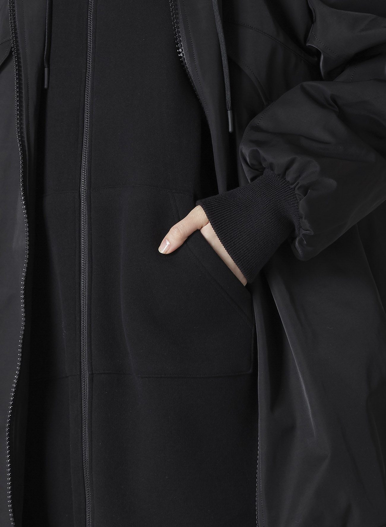Ny/C TWILL HOODED BOMBER