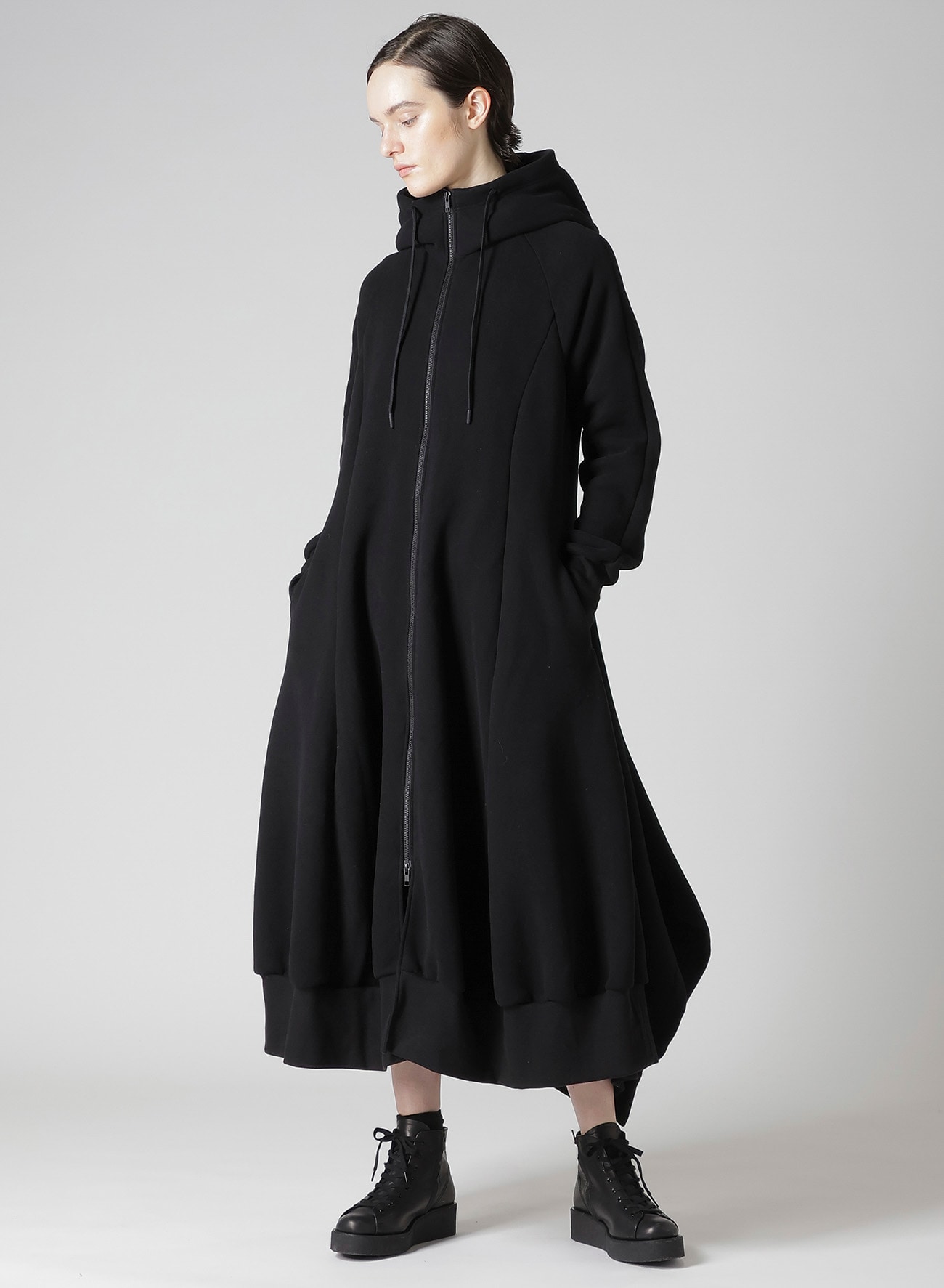 Liy/C BRUSHED FRENCH TERRY HOODED TRACK DRESS