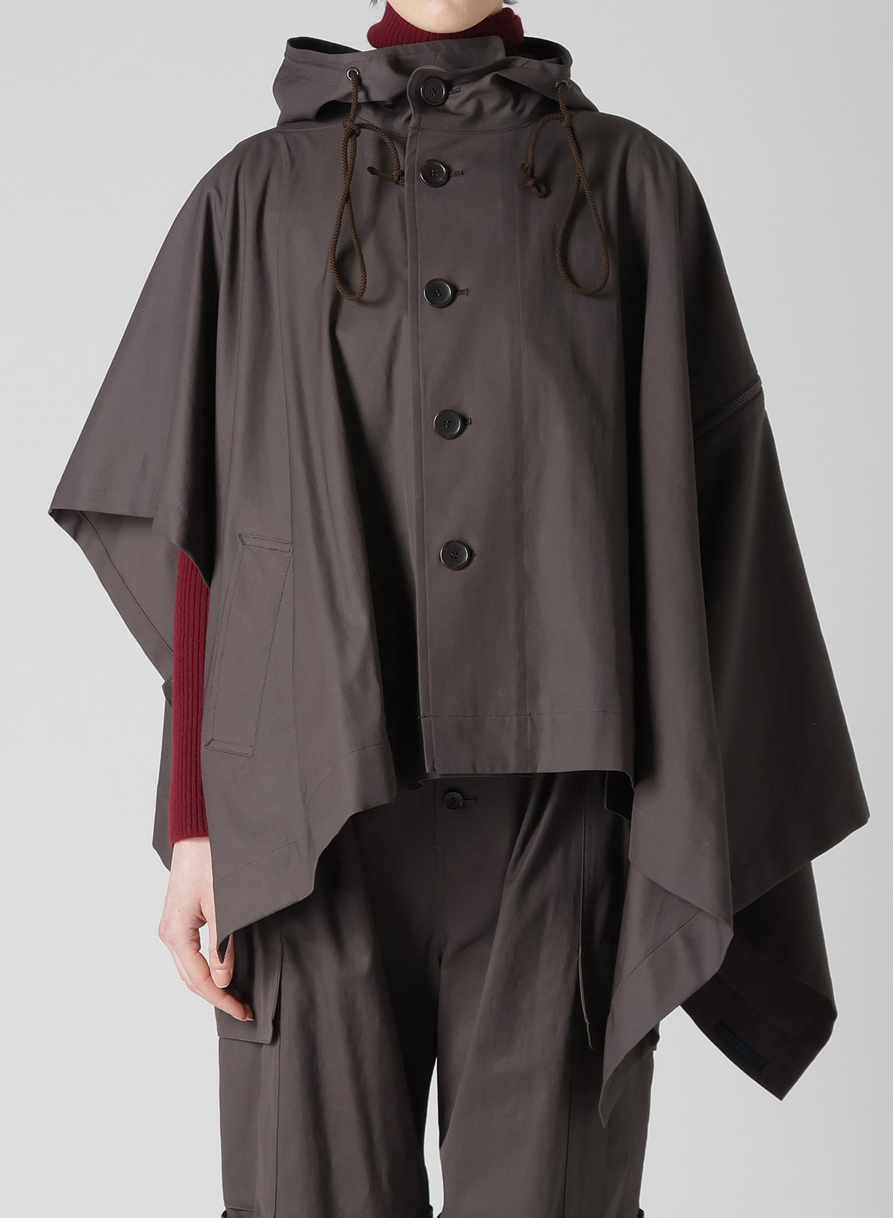 GREY HOUNDSTOOTH R DOUBLE LAYERED LONG COAT – THE SHOP YOHJI