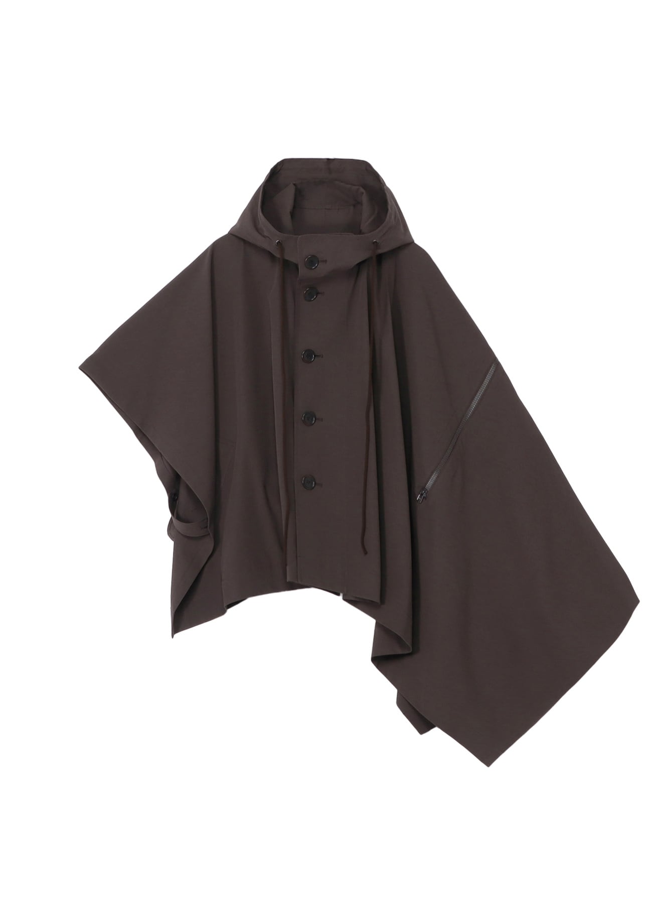 HIGH-TWISTED GABARDINE HODDED CAPE COAT