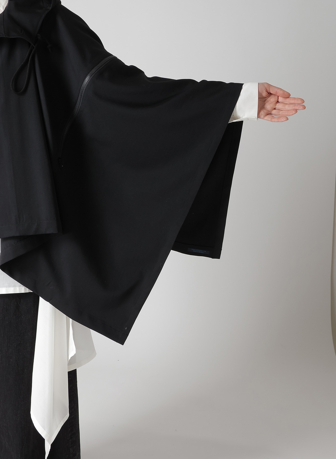 GABARDINE HODDED CAPE COAT