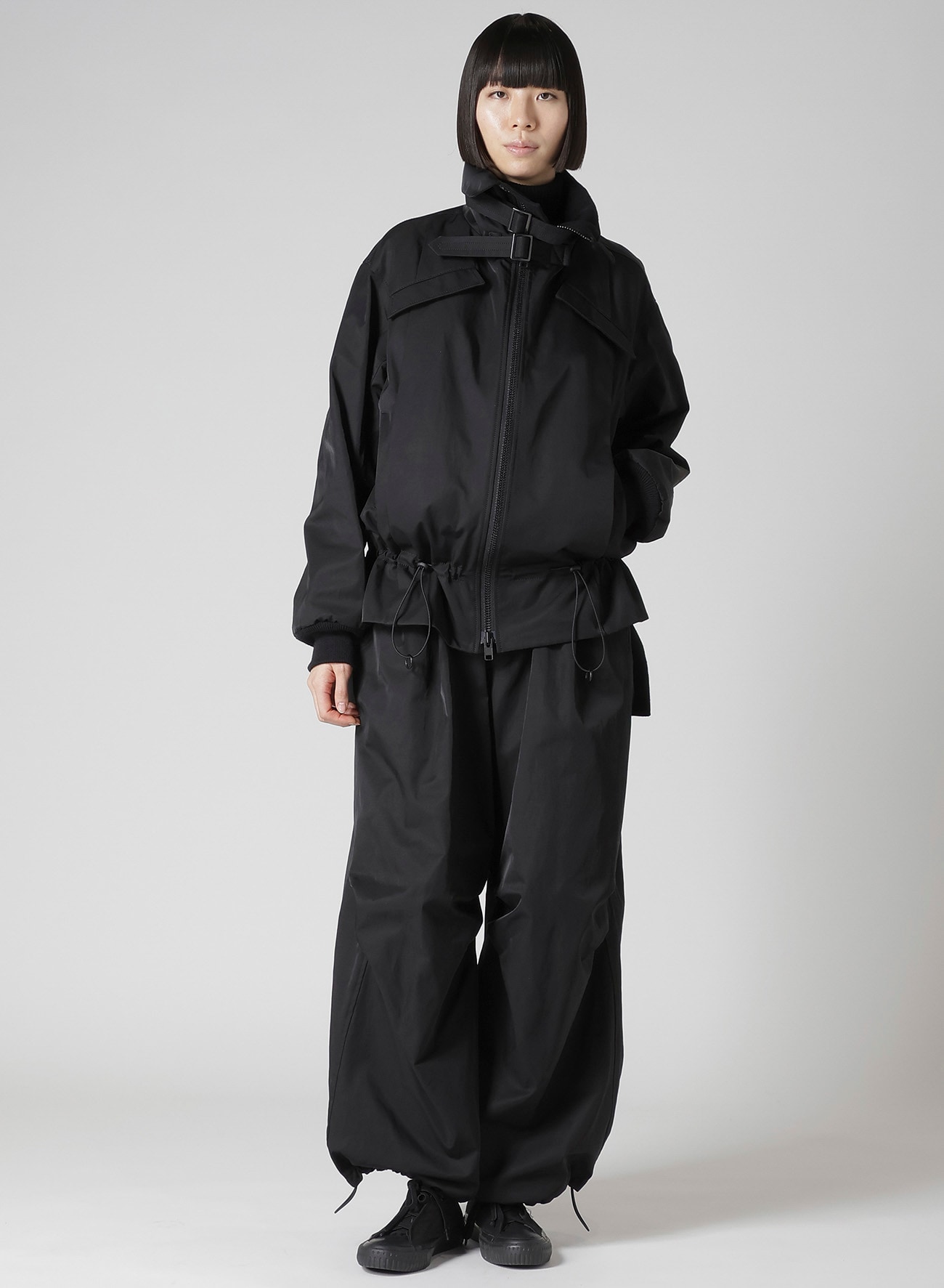 Ny/C TWILL SHIRRING DETAIL JACKET