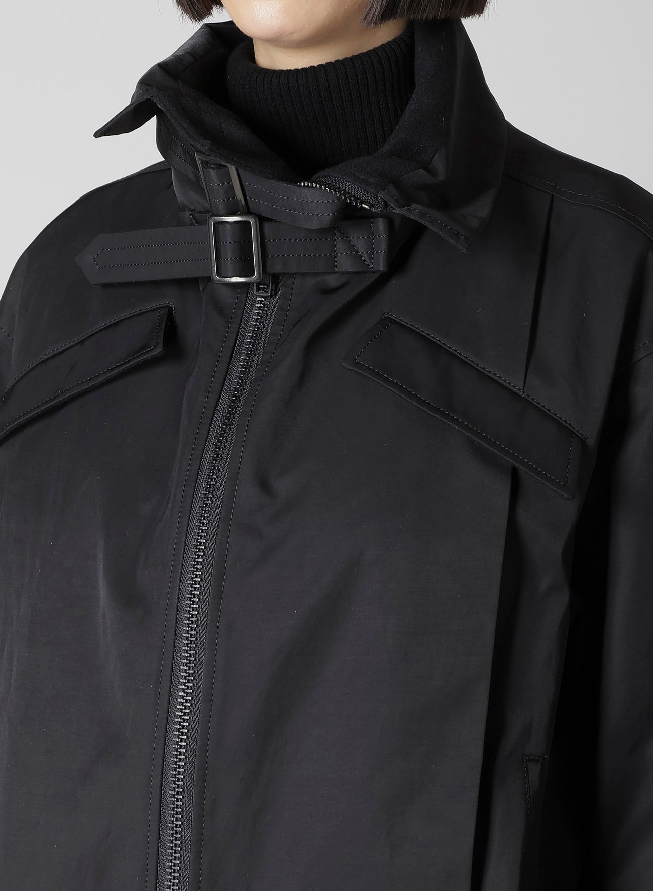 Ny/C TWILL SHIRRING DETAIL JACKET