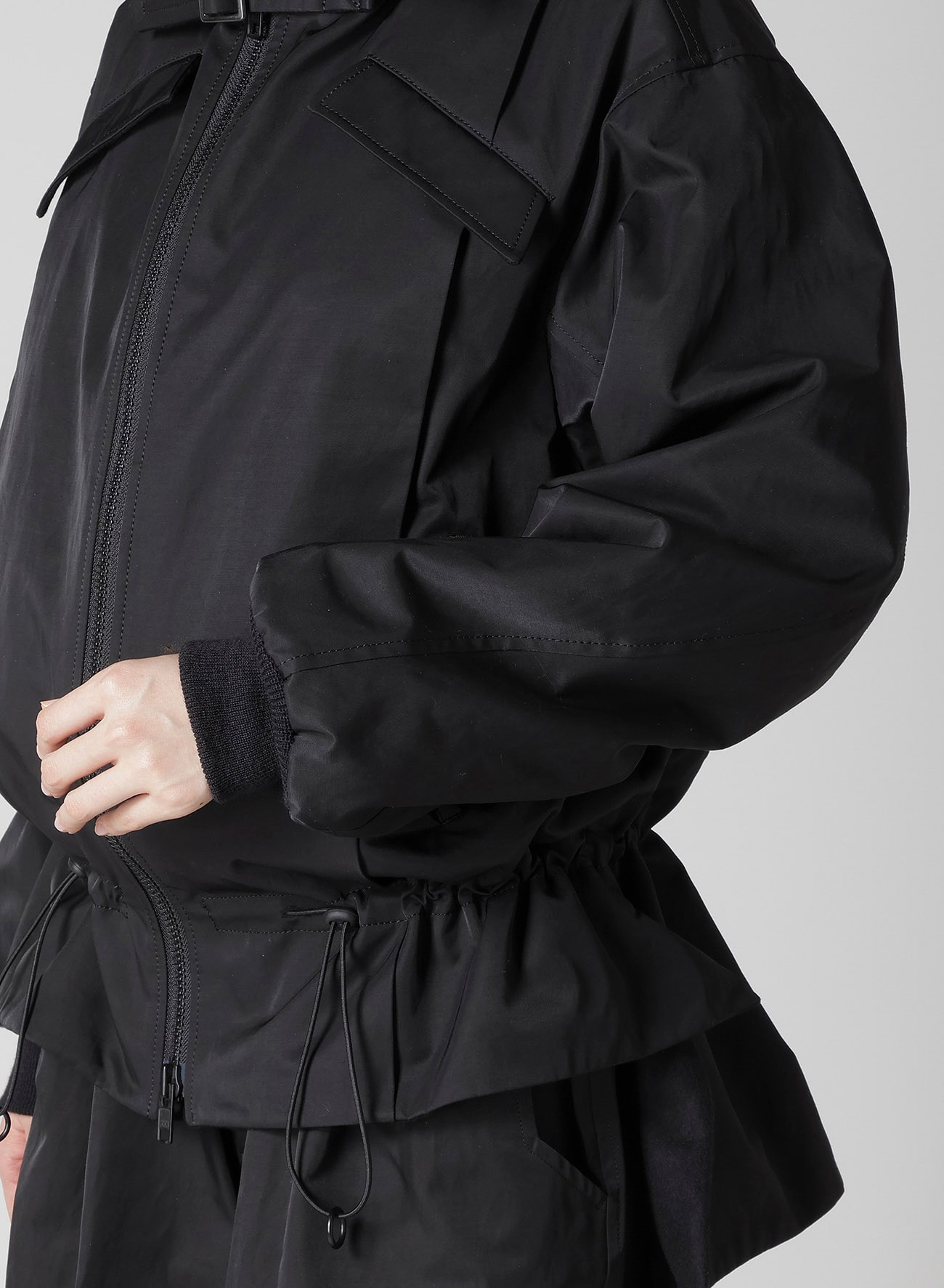 Ny/C TWILL SHIRRING DETAIL JACKET