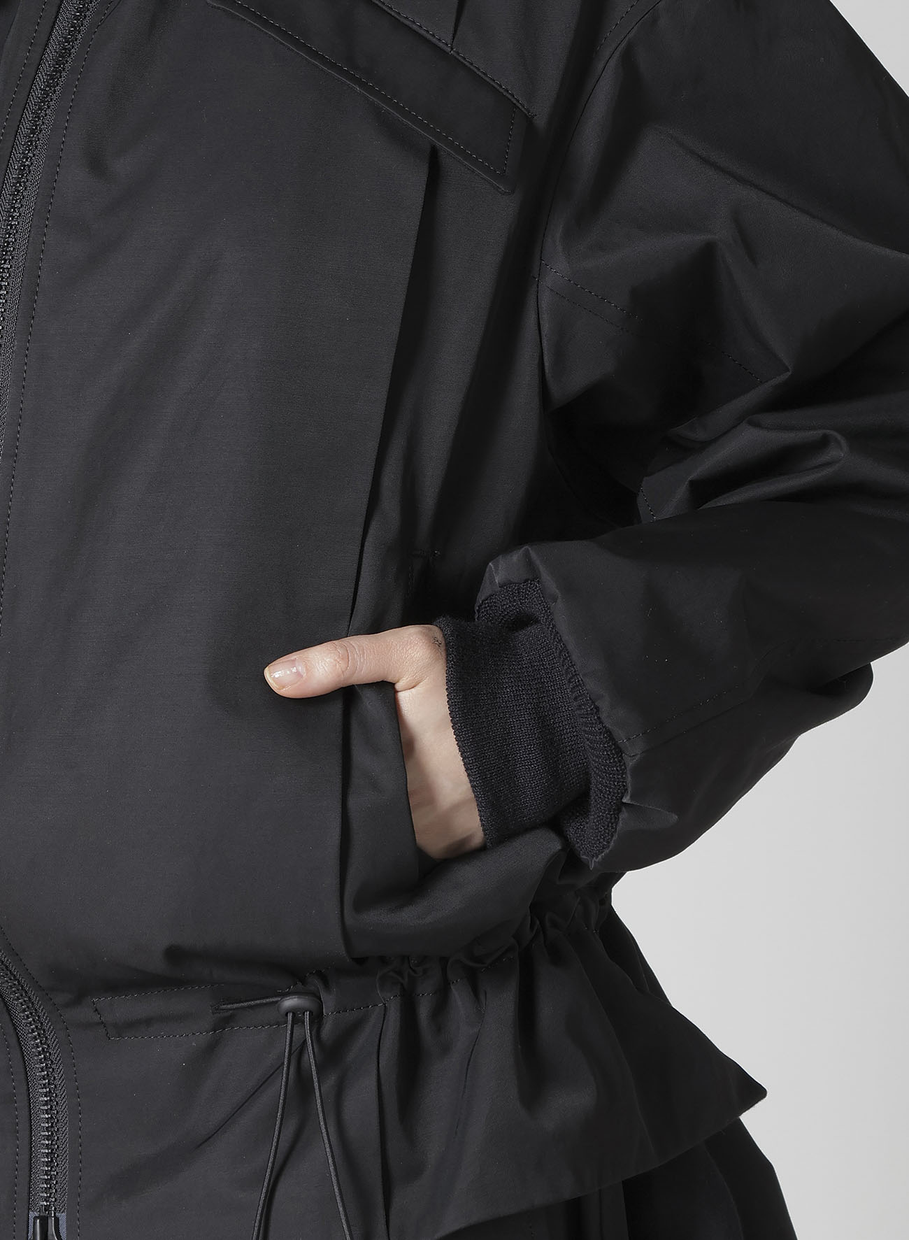 Ny/C TWILL SHIRRING DETAIL JACKET
