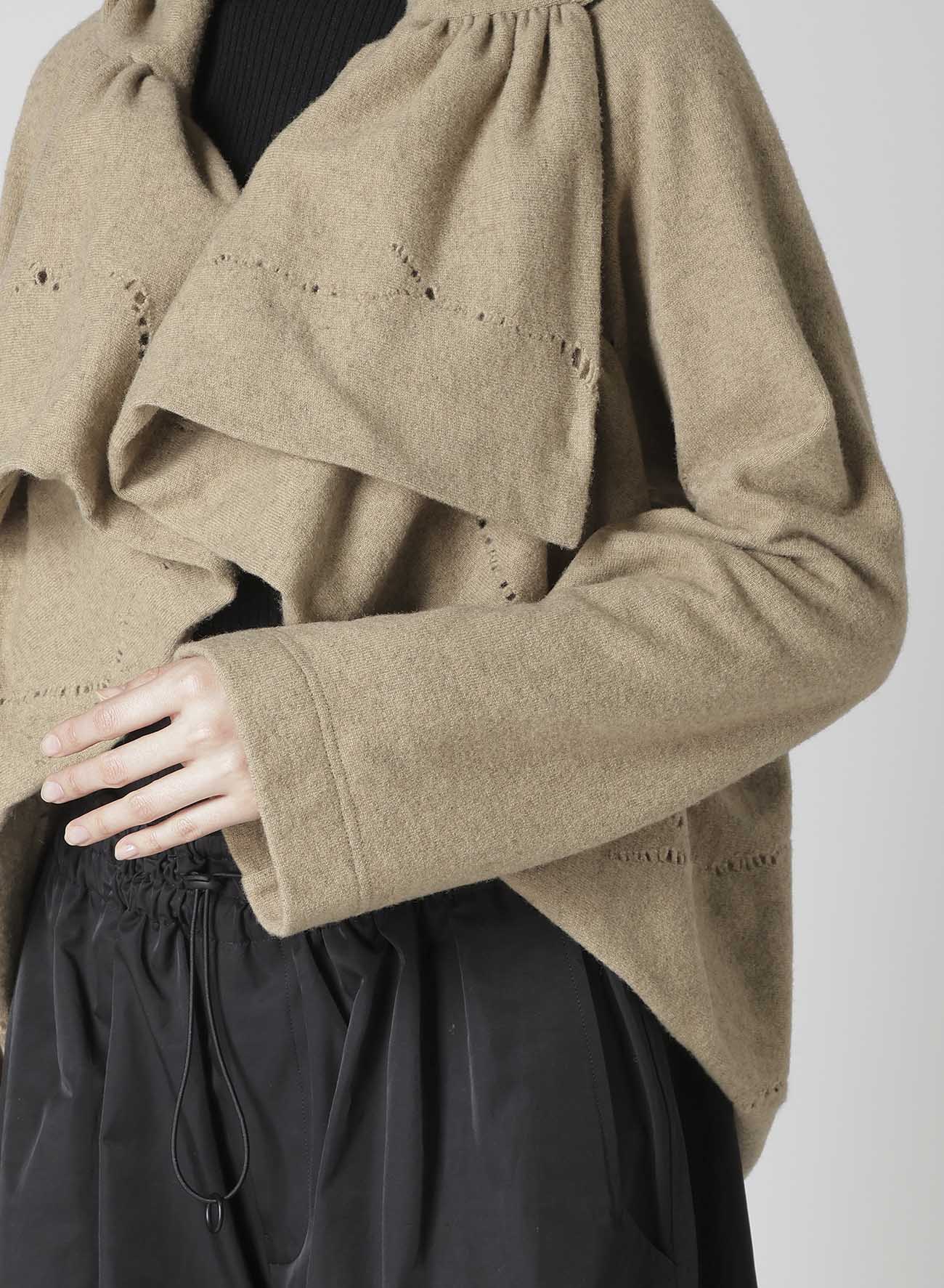 W DETAIL JERSEY SHIRRING DETAIL JACKET