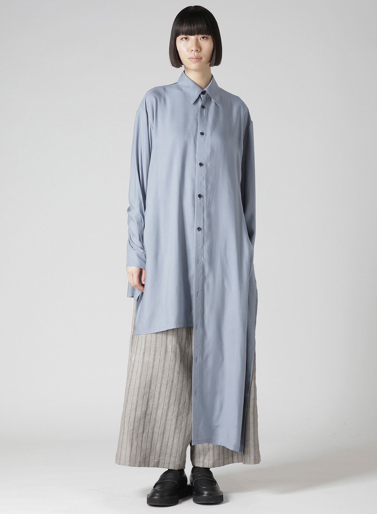 C/Li STRIPE BACKSIDE FLARED WIDE PANTS