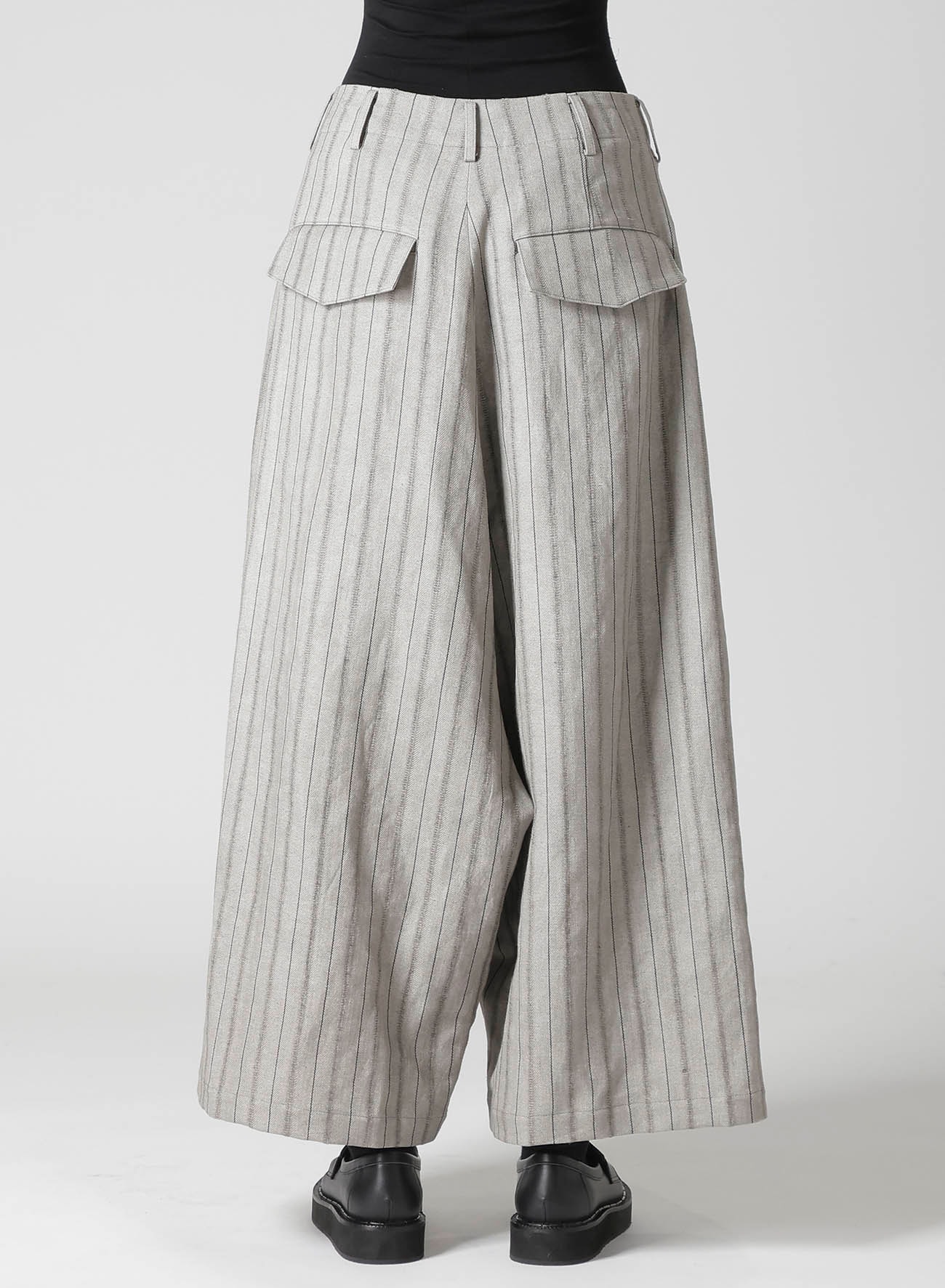 C/Li STRIPE BACKSIDE FLARED WIDE PANTS