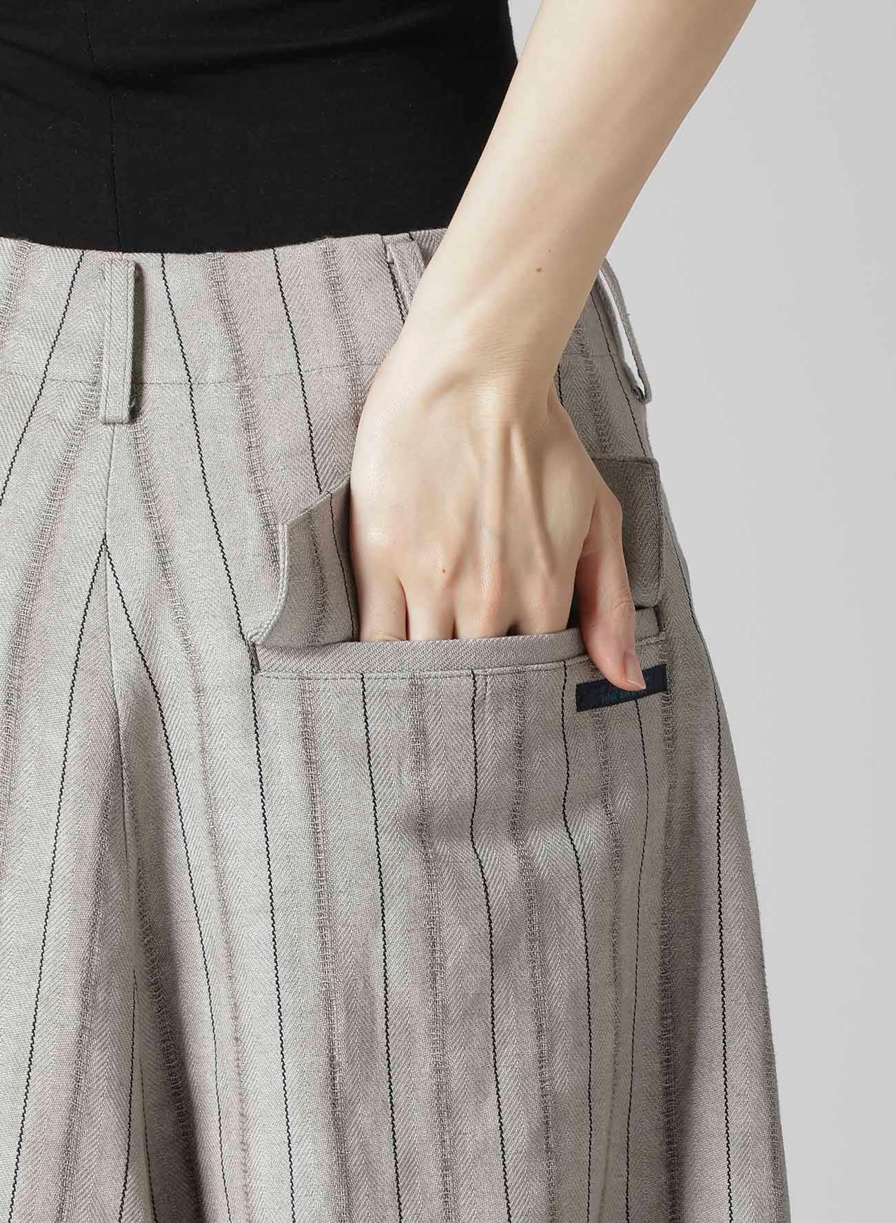 C/Li STRIPE BACKSIDE FLARED WIDE PANTS