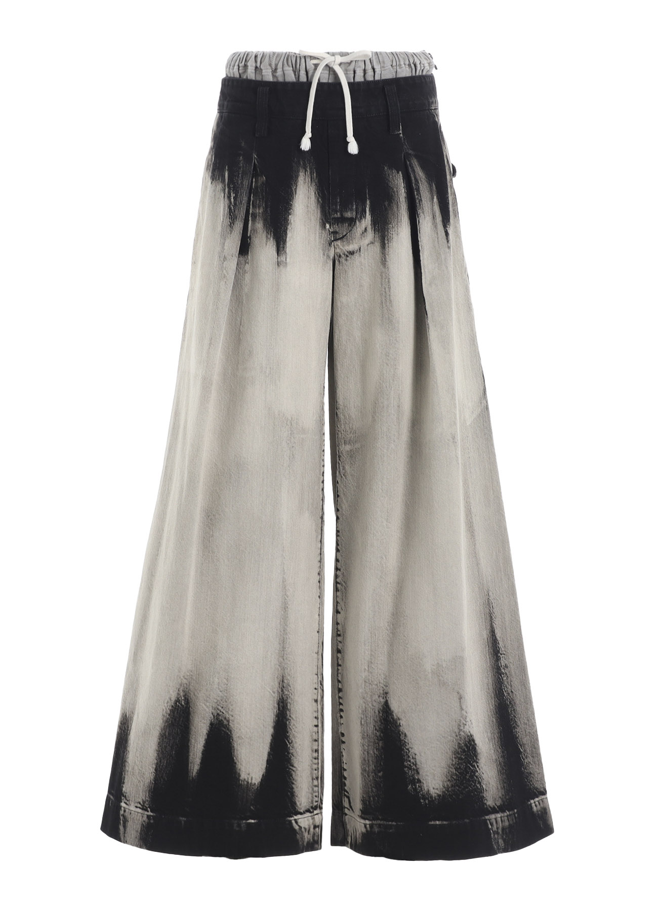 10OZ BLEACHED DENIM LAYERED-LIKE WIDE PANTS