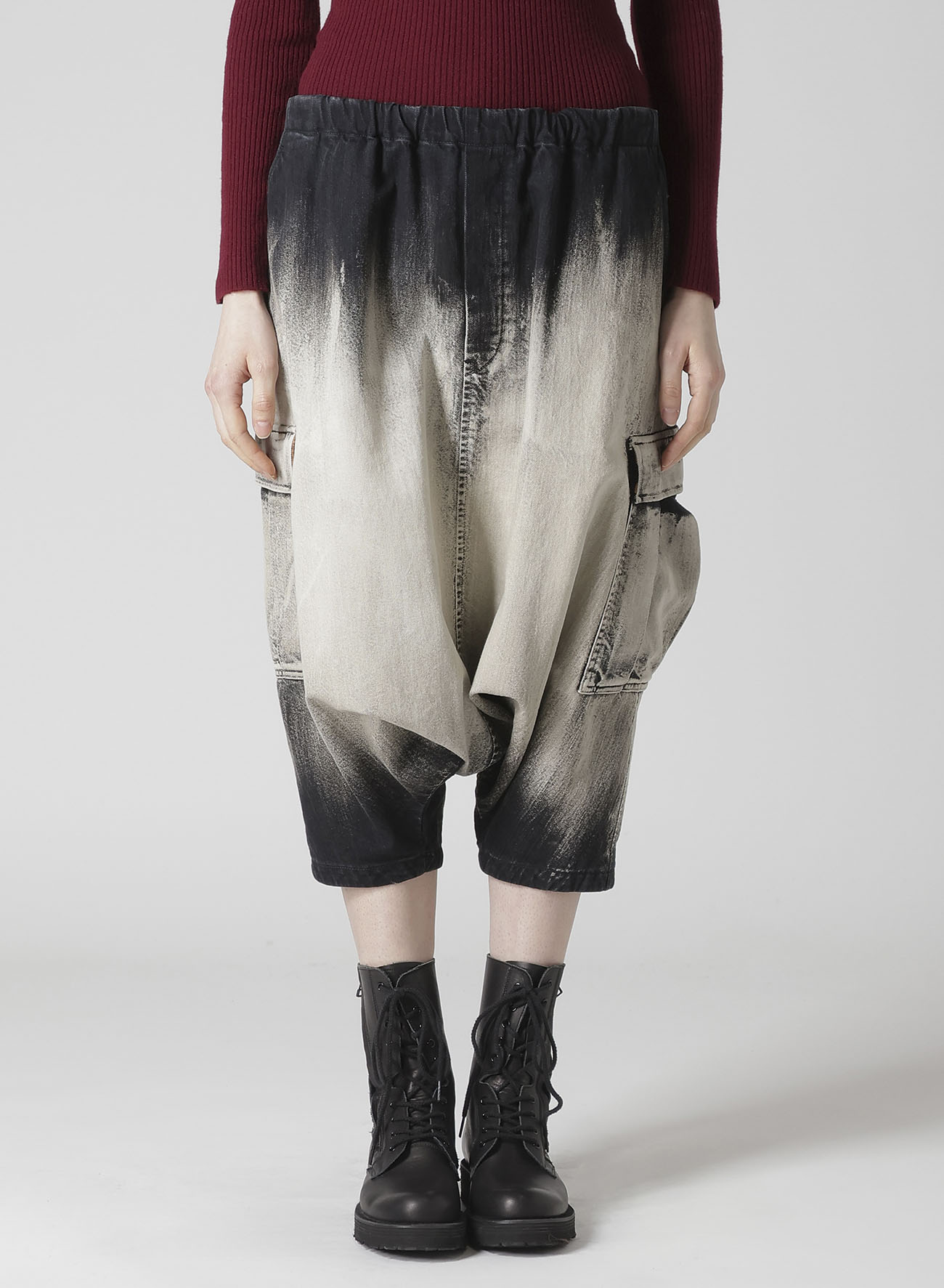 10OZ BLEACHED DENIM CARGO SALOUEL PANTS