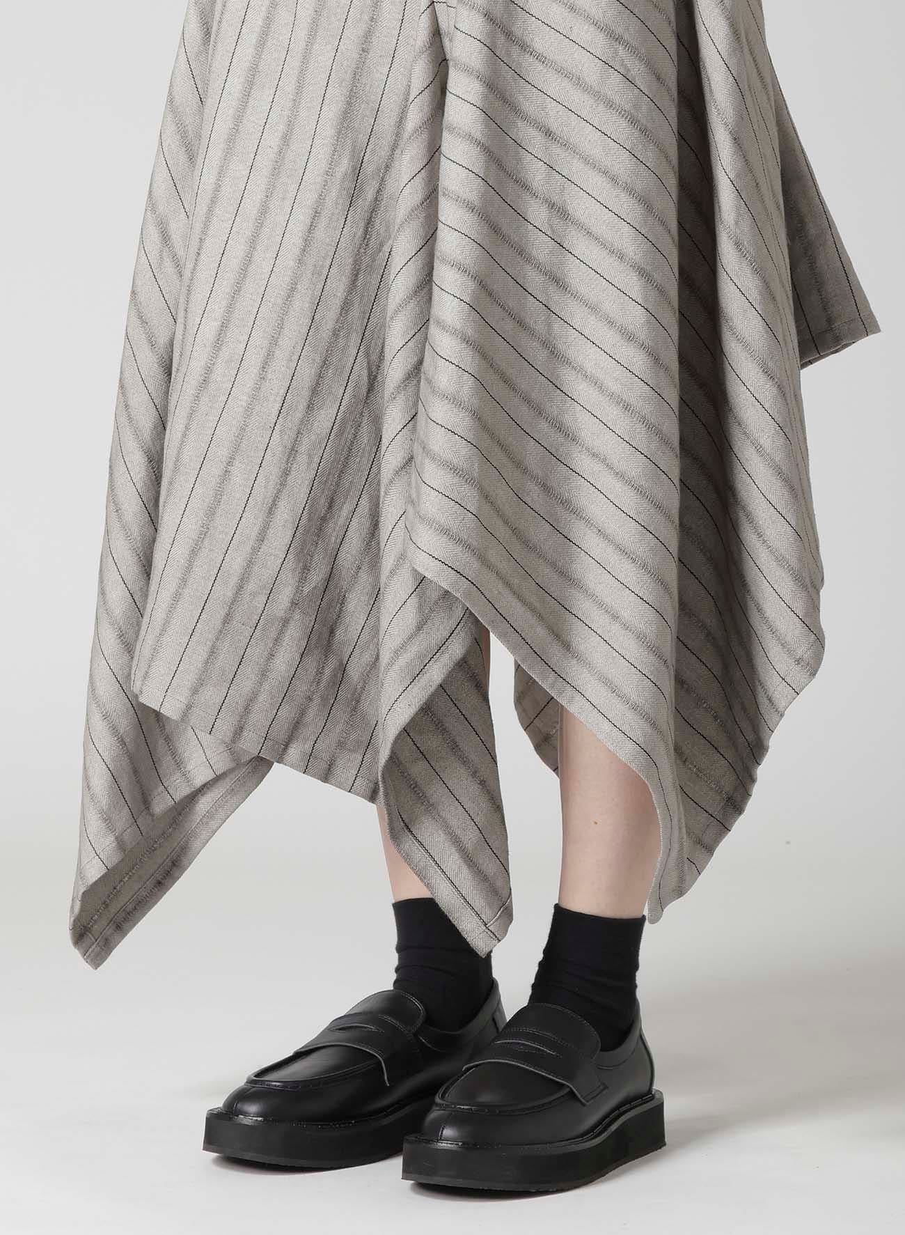 C/Li STRIPE ASYMMETRIC SKIRT