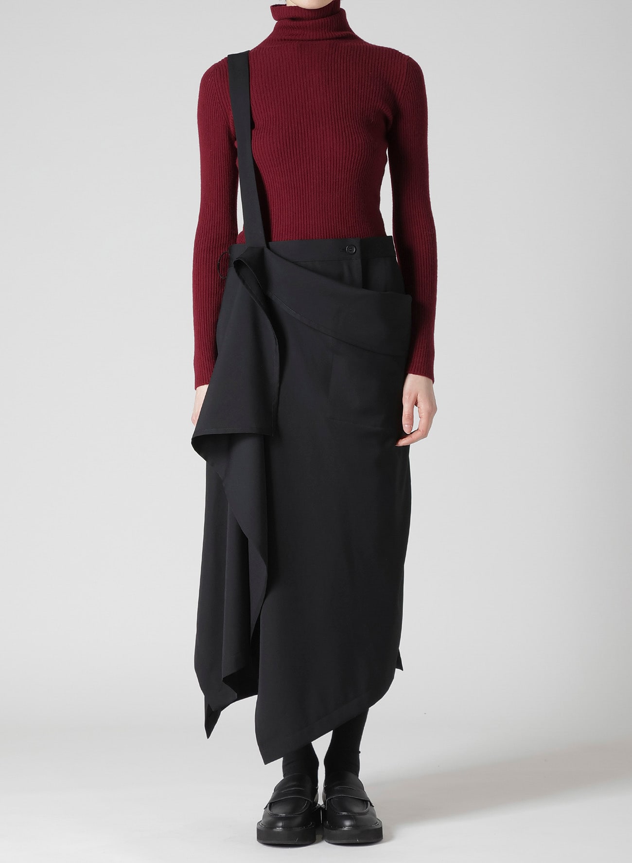 GABARDINE 2WAY SUSPENDER SKIRT