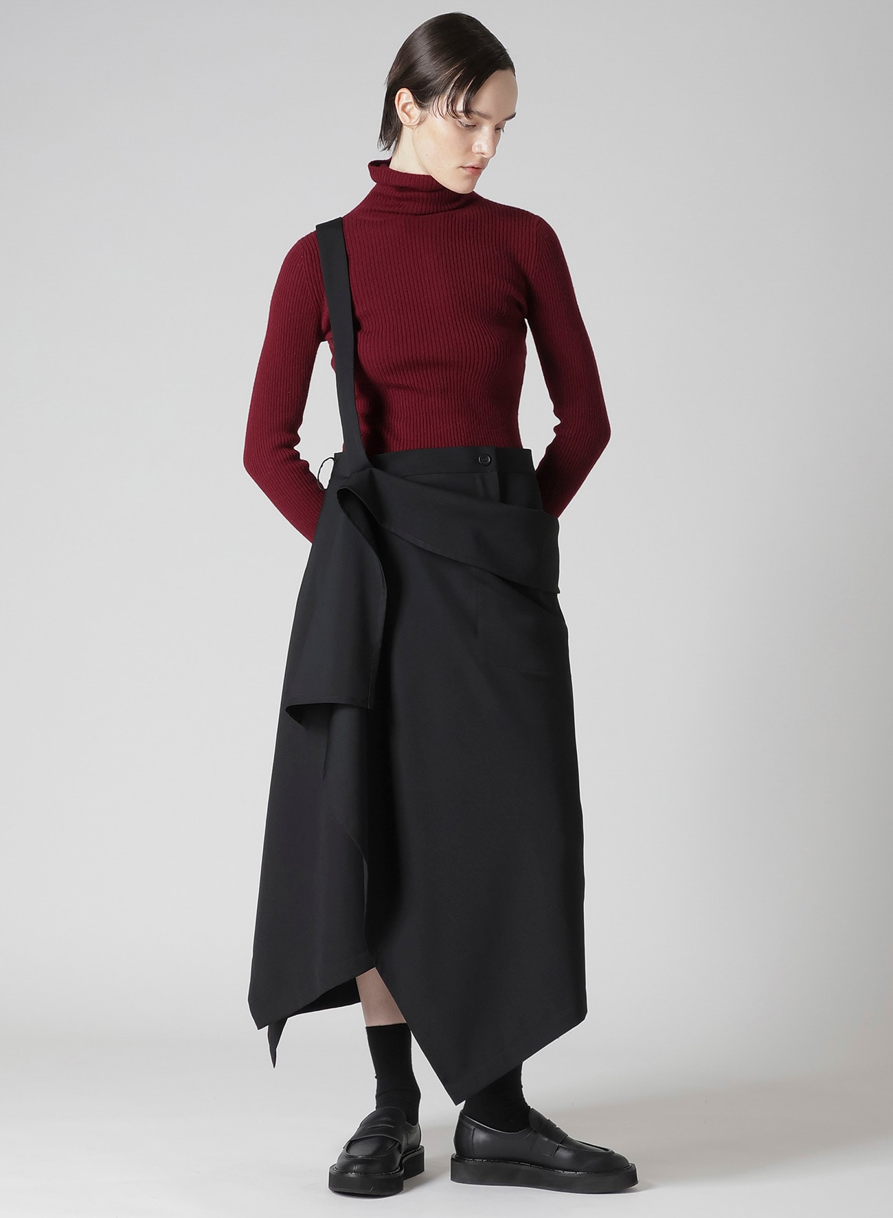 GABARDINE 2WAY SUSPENDER SKIRT
