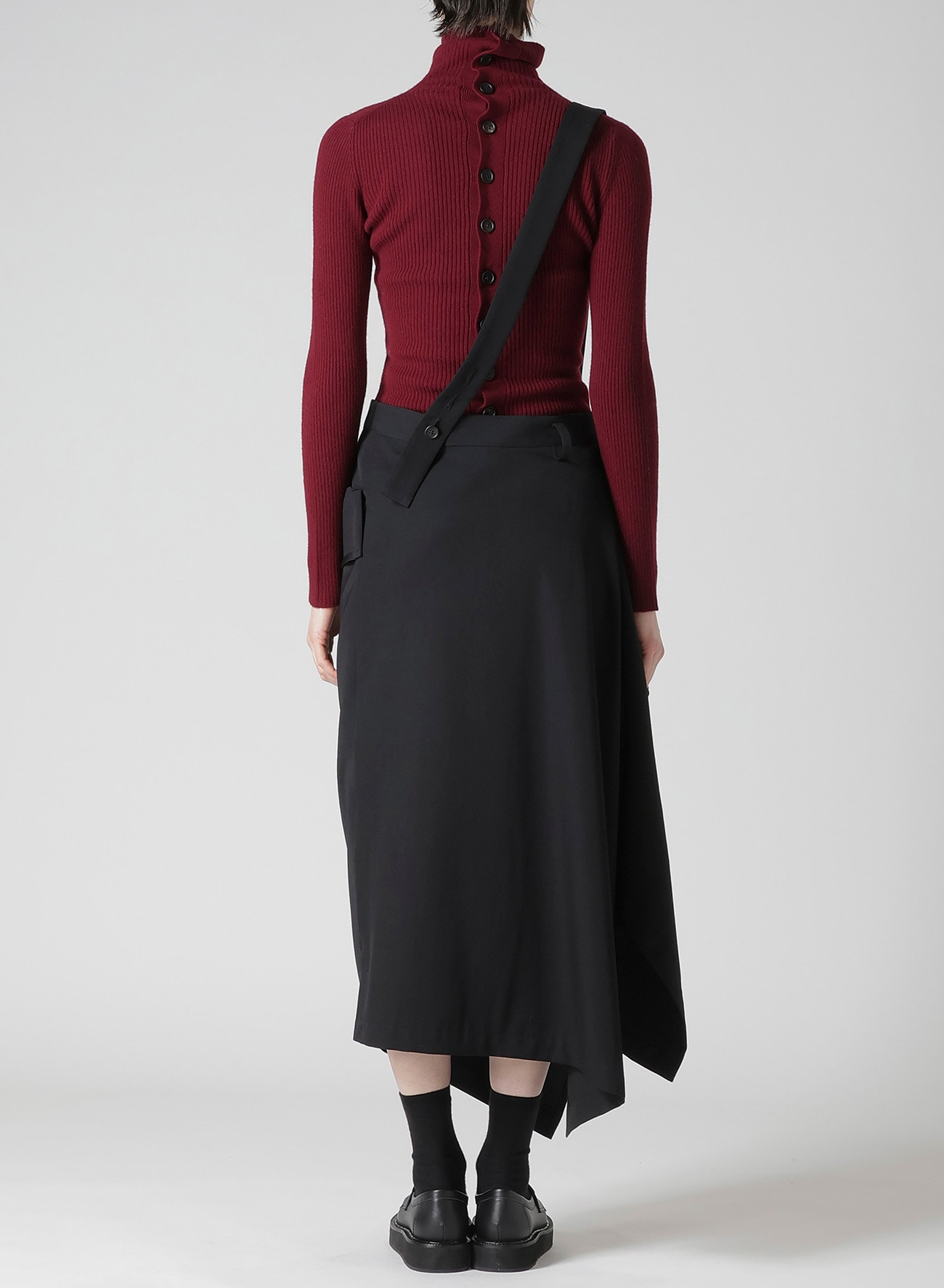 GABARDINE 2WAY SUSPENDER SKIRT
