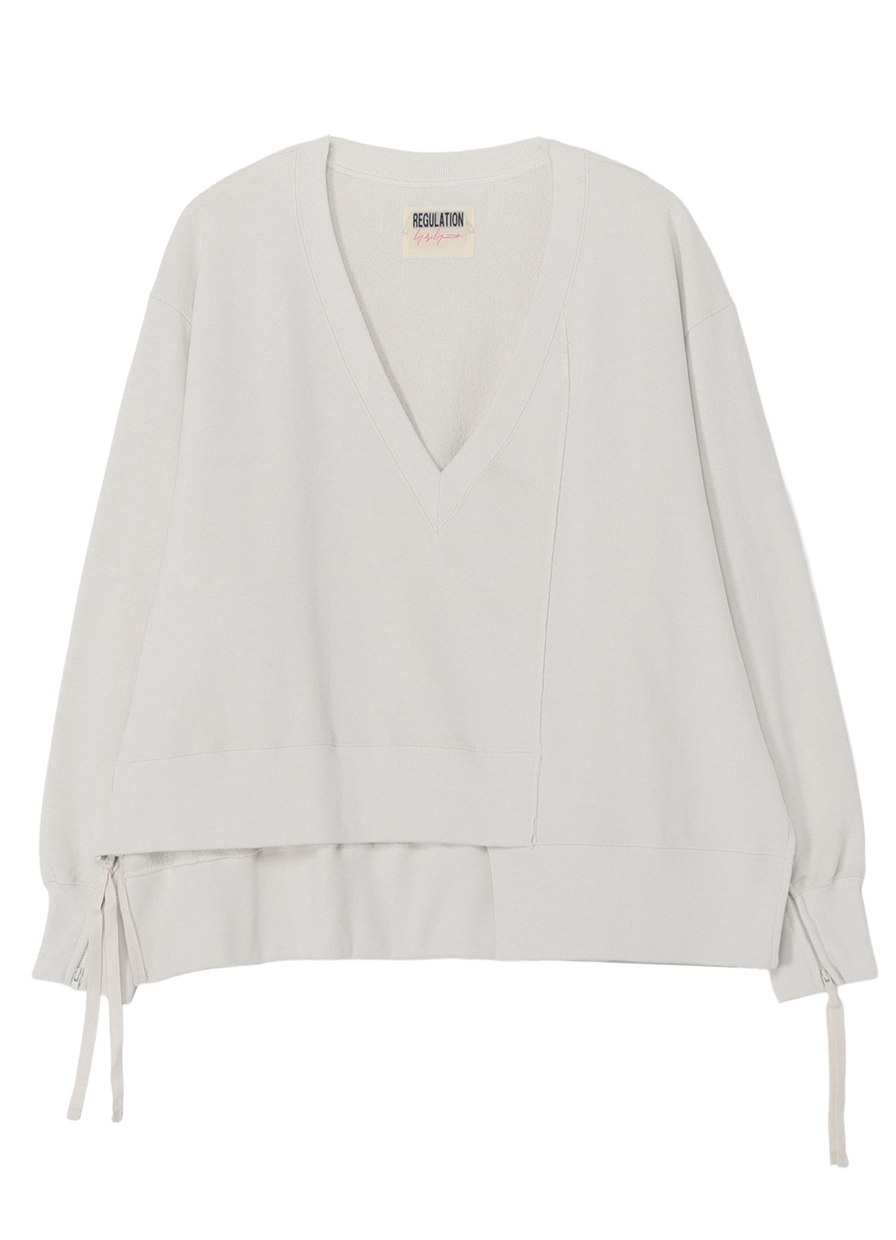 COTTON FRENCH TERRY SIDE ZIP D PULLOVER