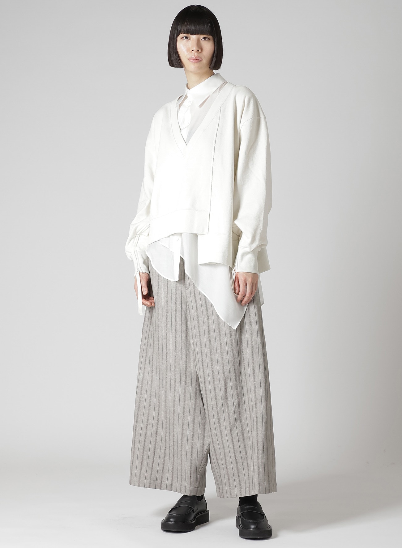 COTTON FRENCH TERRY SIDE ZIP D PULLOVER