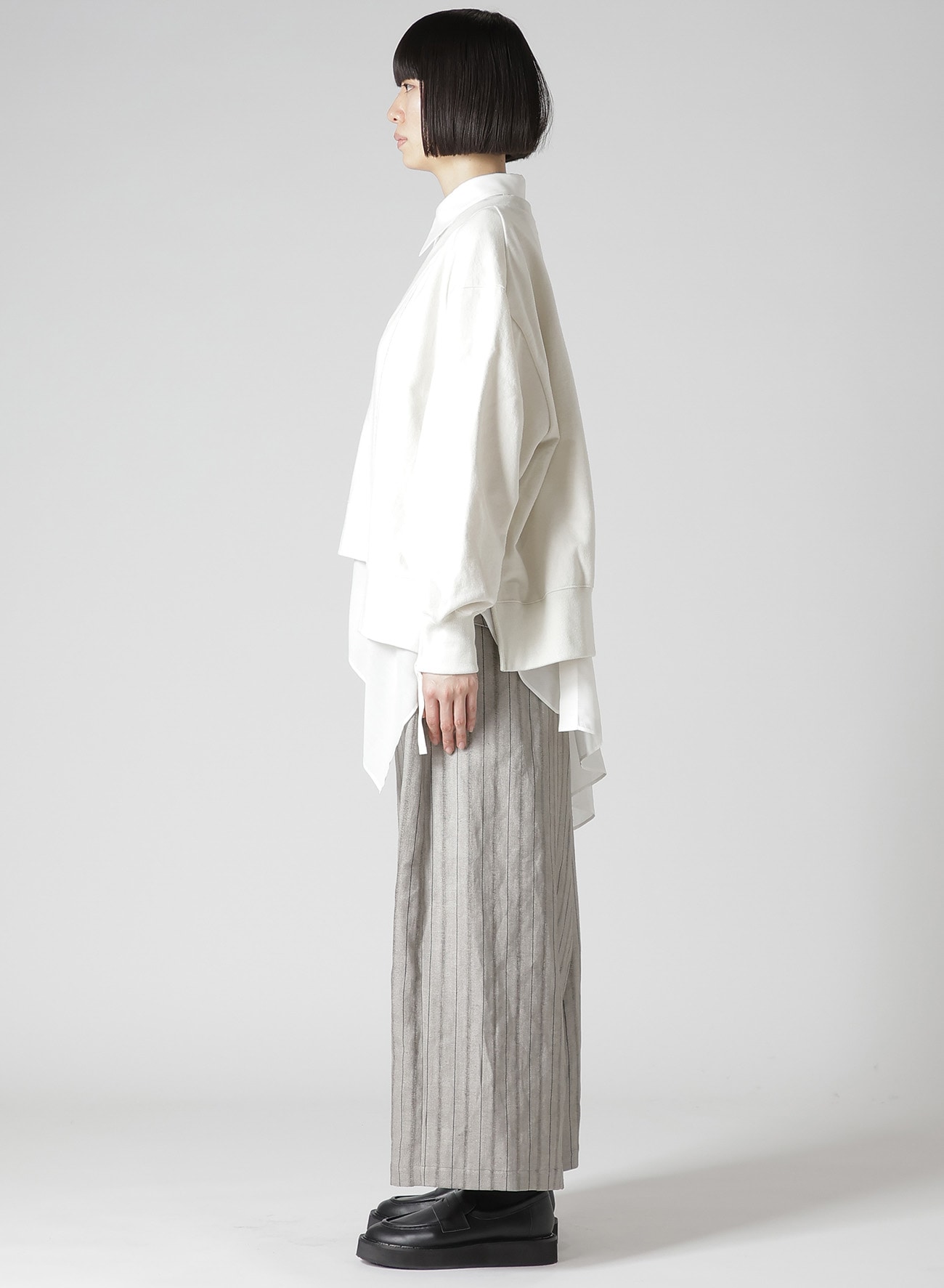 COTTON FRENCH TERRY SIDE ZIP D PULLOVER
