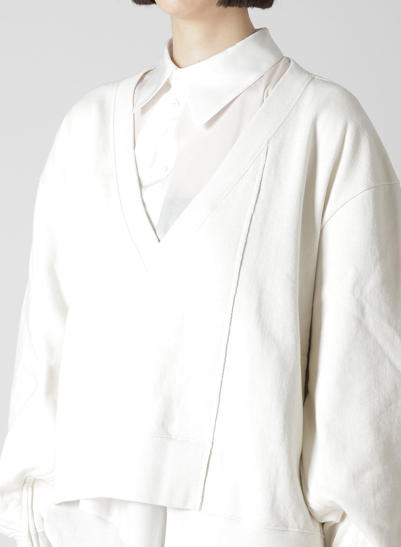 COTTON FRENCH TERRY SIDE ZIP D PULLOVER