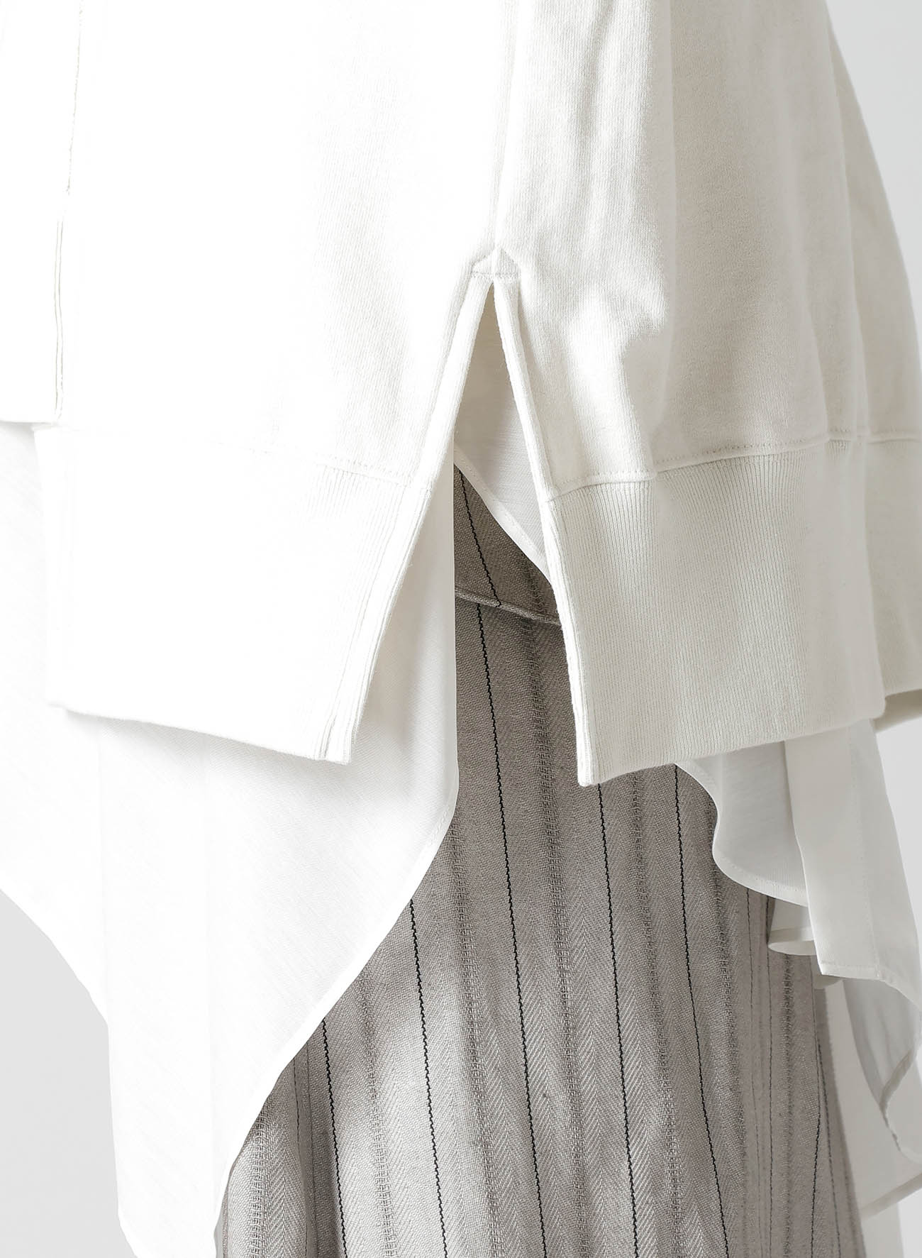 COTTON FRENCH TERRY SIDE ZIP D PULLOVER