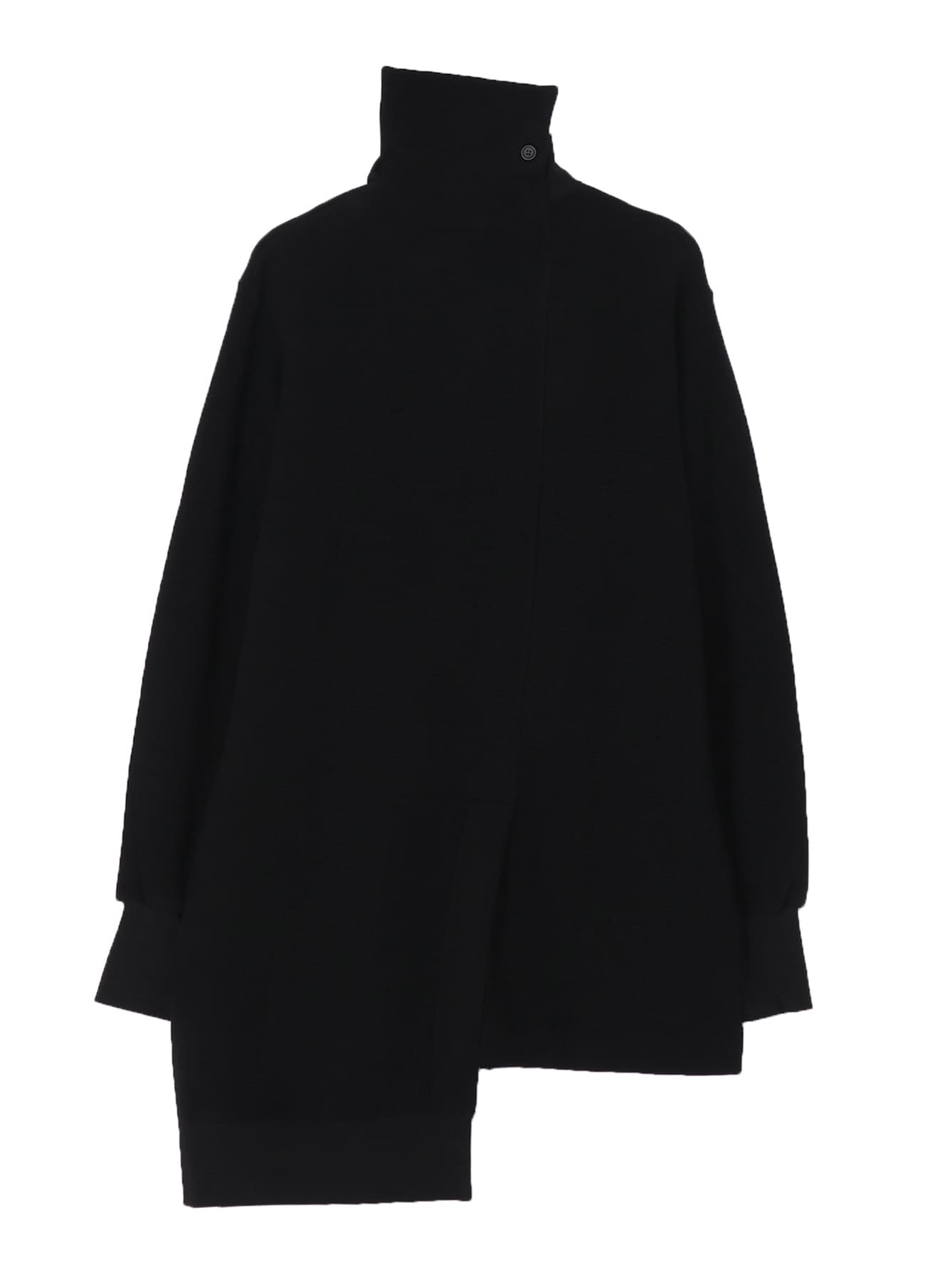 Liy/C BRUSHED FRENCH TERRY PANELED HIGH-NECK PULLOVER