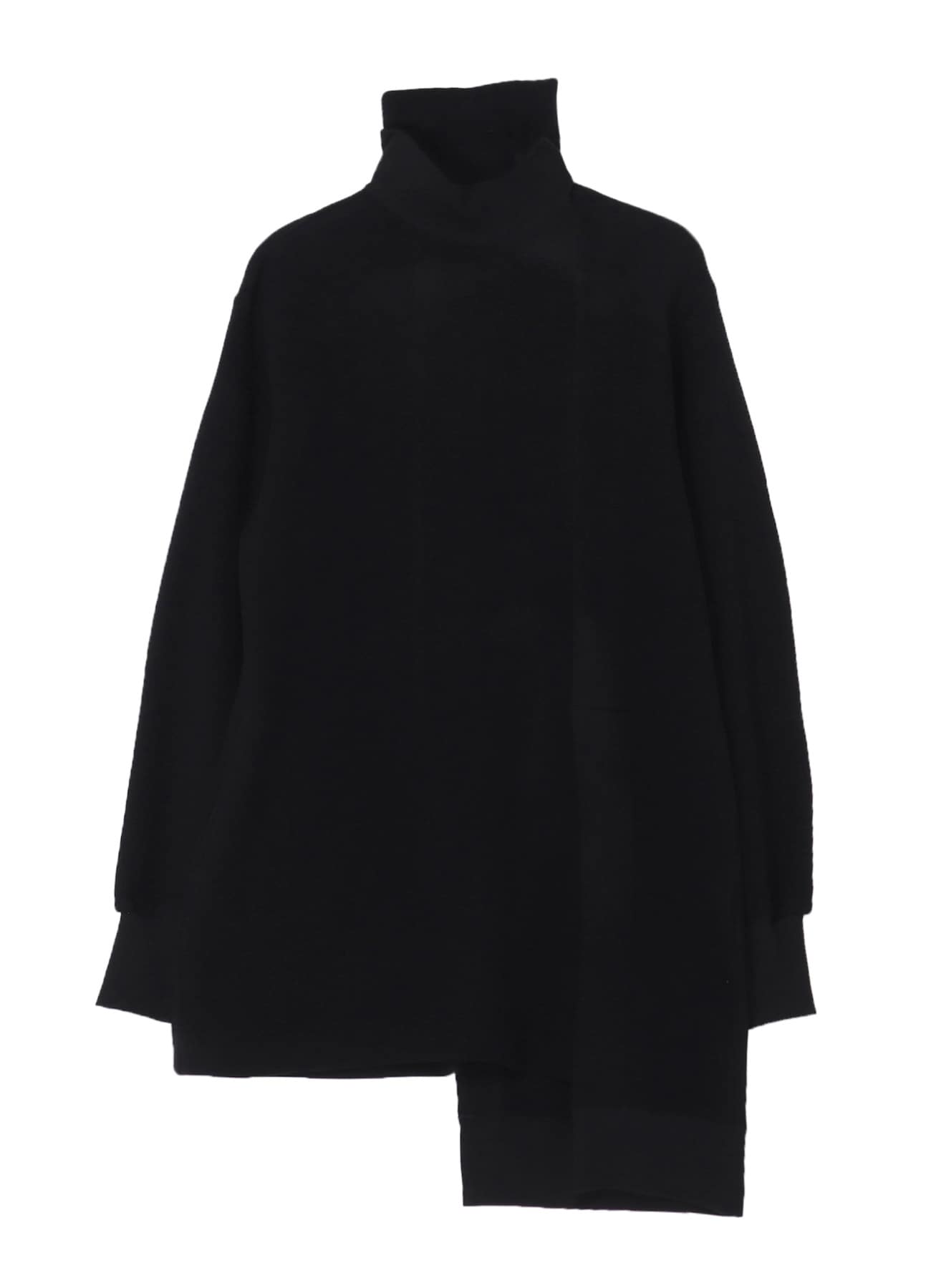 Liy/C BRUSHED FRENCH TERRY PANELED HIGH-NECK PULLOVER