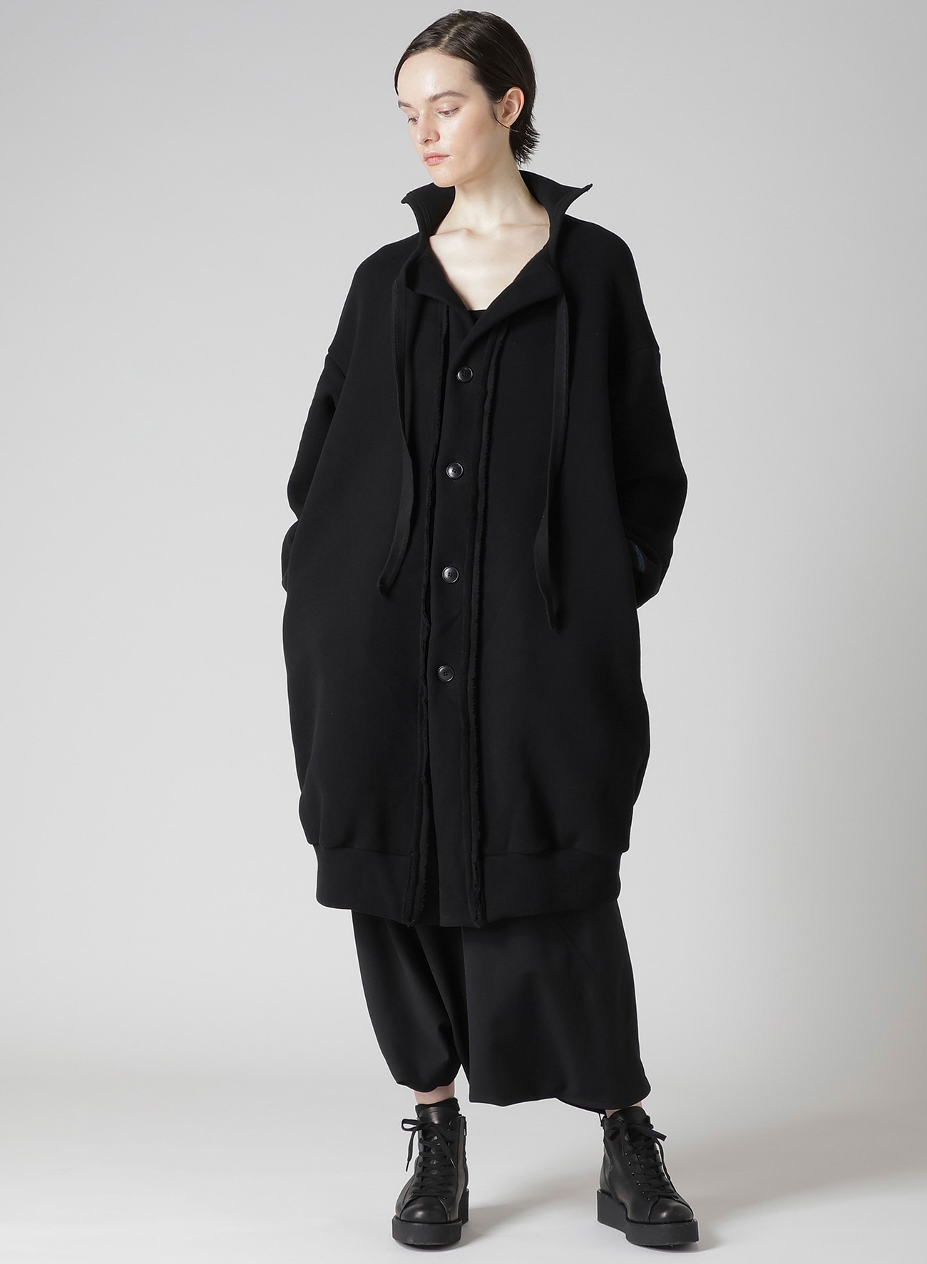 Liy/C BRUSHED FRENCH TERRY BUTTON D CARDIGAN