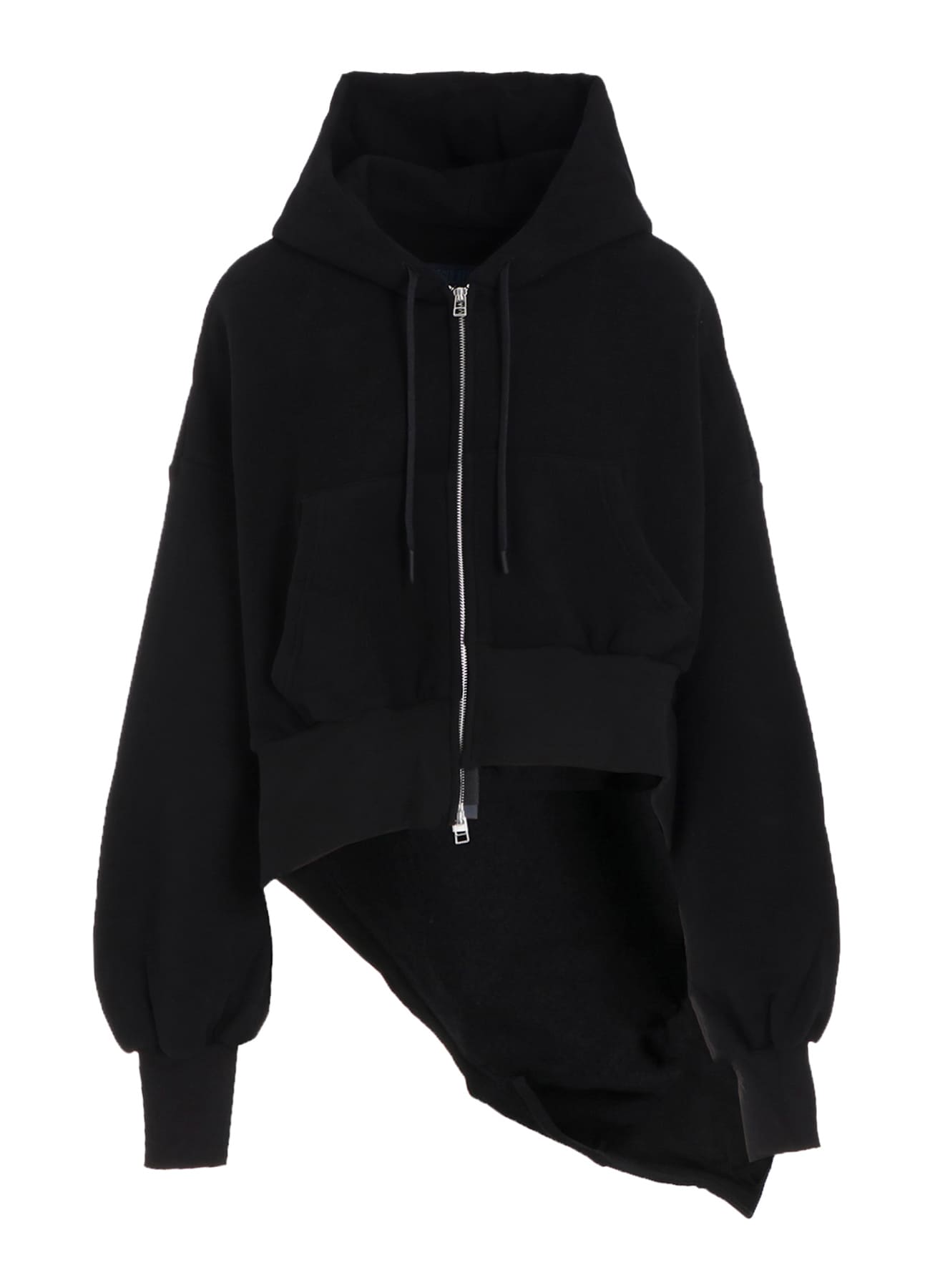 Liy/C BRUSHED FRENCH TERRY UNBALANCED HOODIE A