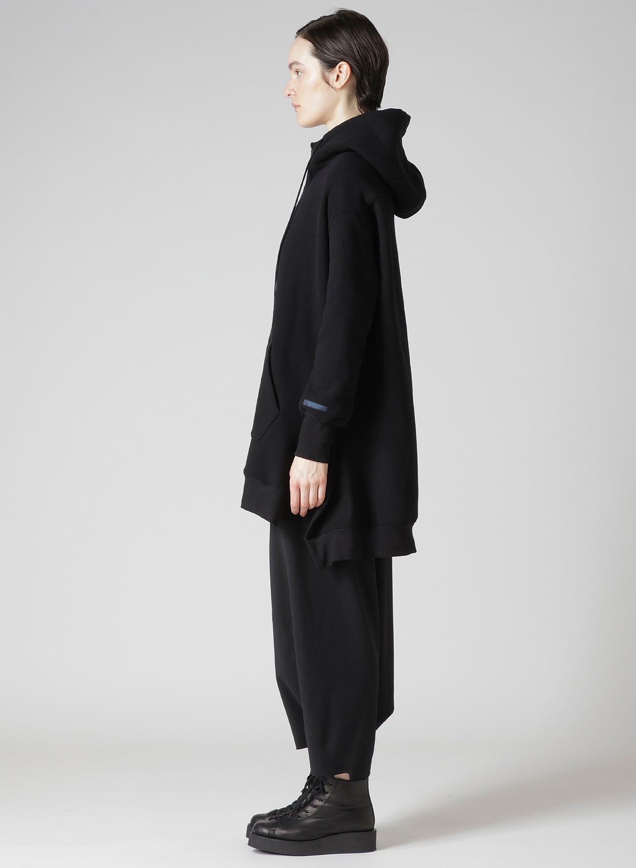 Liy/C BRUSHED FRENCH TERRY UNBALANCED HOODIE B