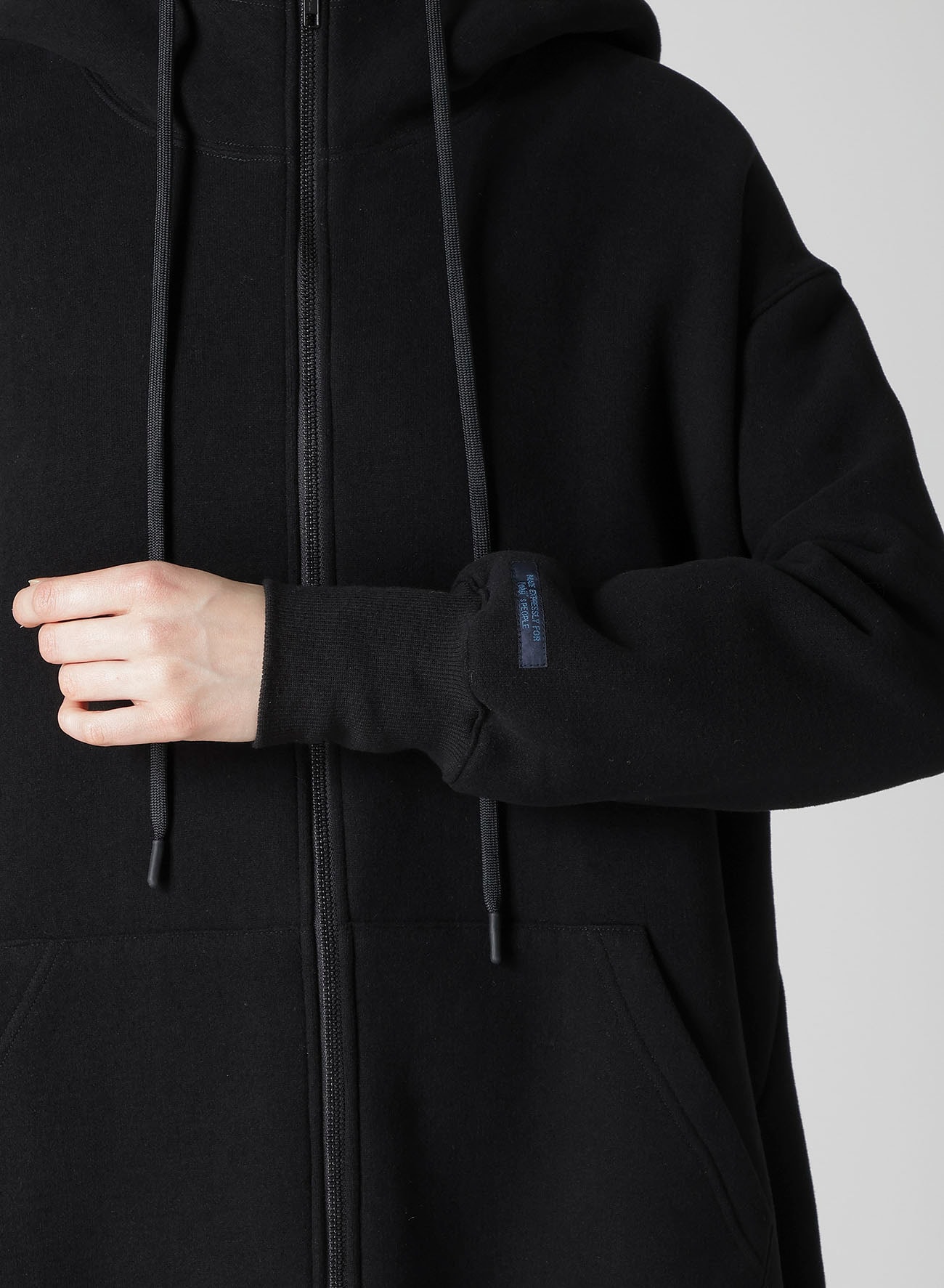 Liy/C BRUSHED FRENCH TERRY UNBALANCED HOODIE B