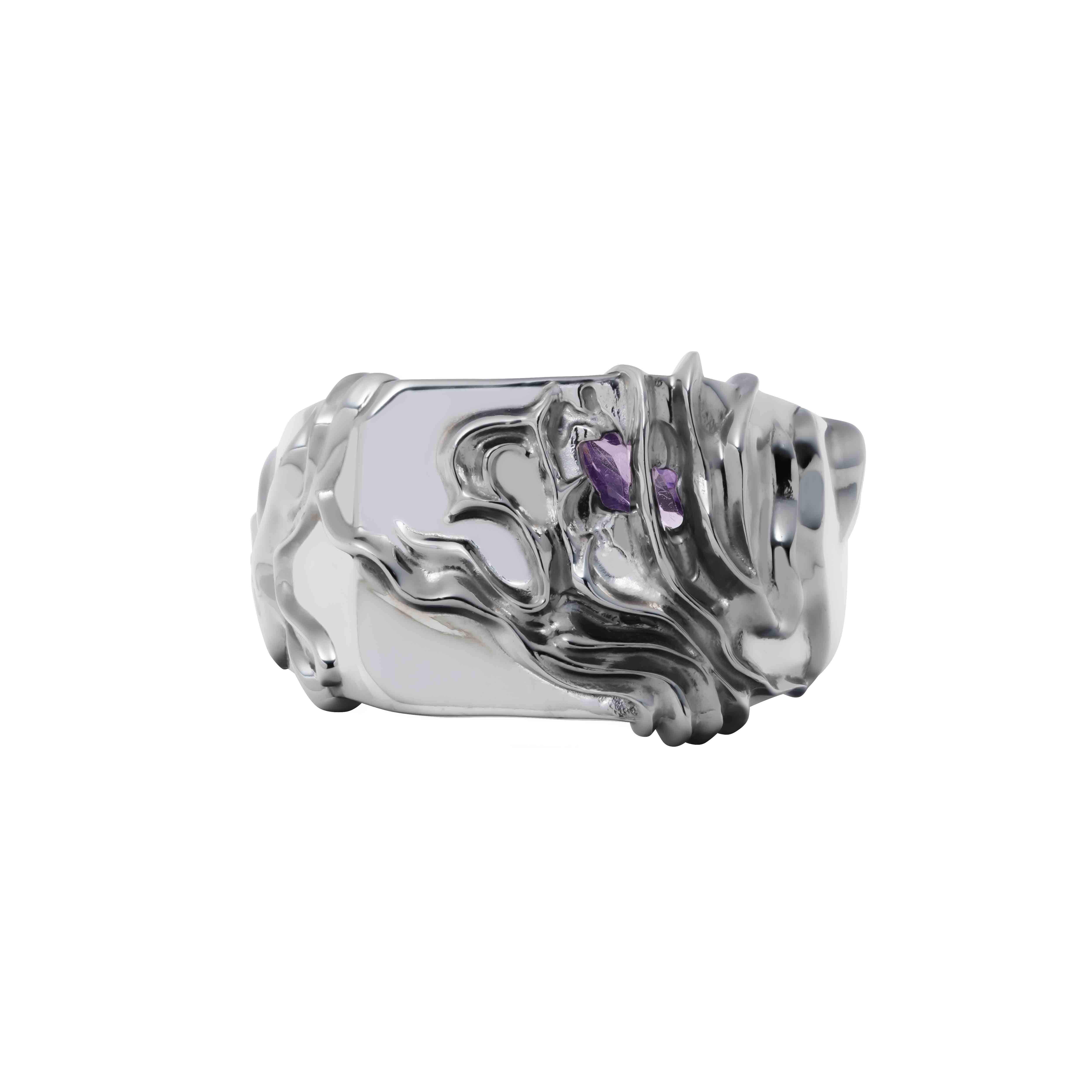 SILVER/AMETHYST ARBORETUM RING SV