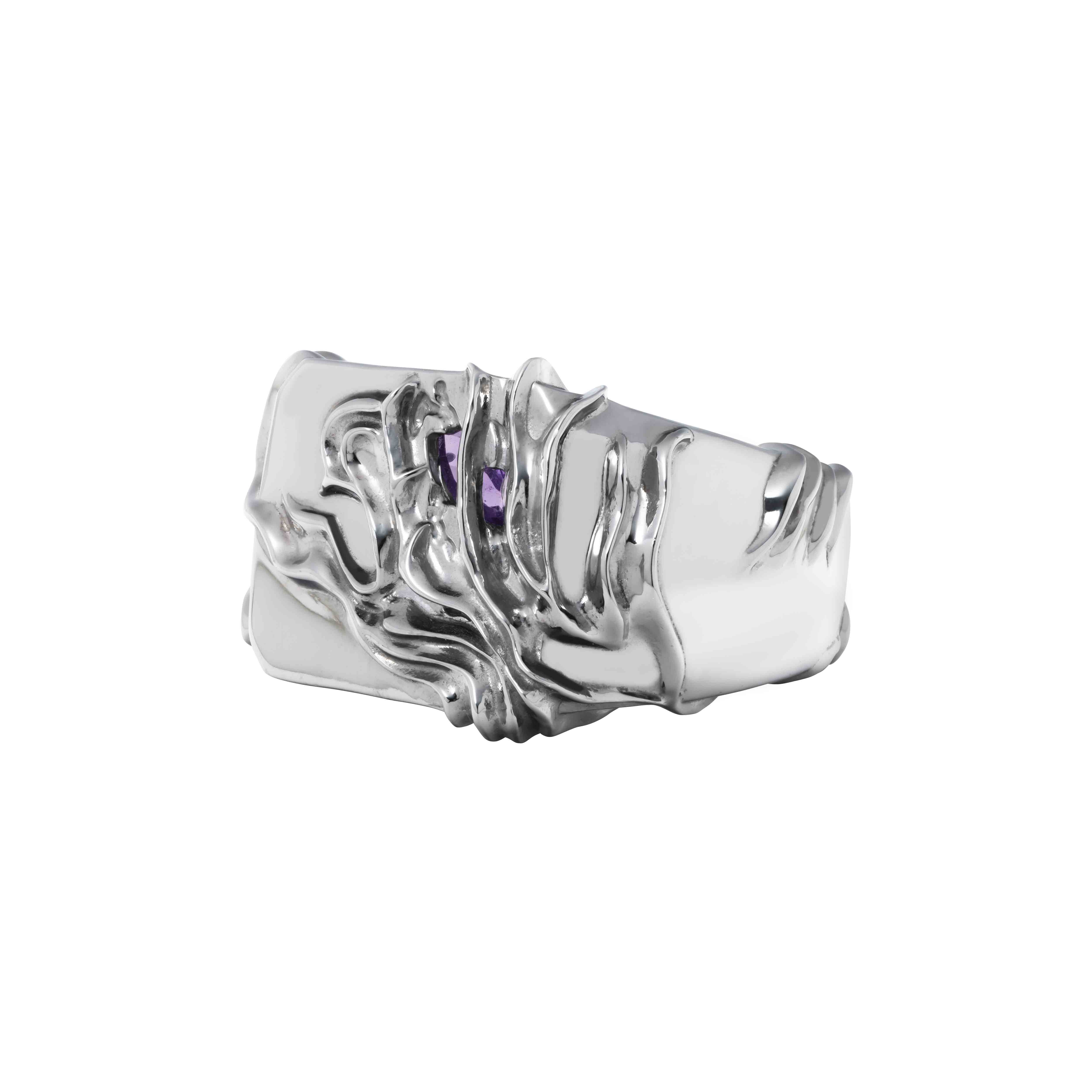 SILVER/AMETHYST ARBORETUM RING SV