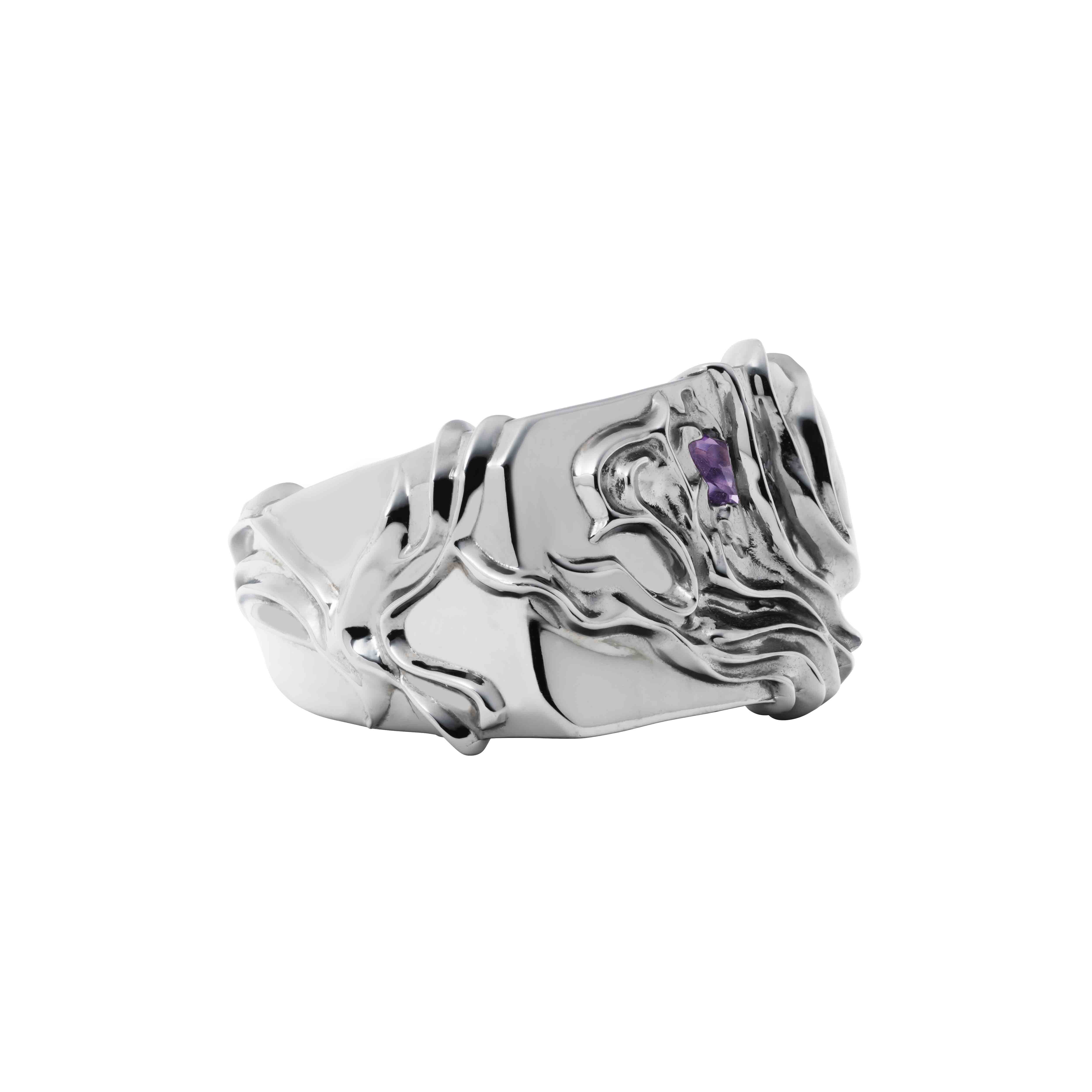 SILVER/AMETHYST ARBORETUM RING SV