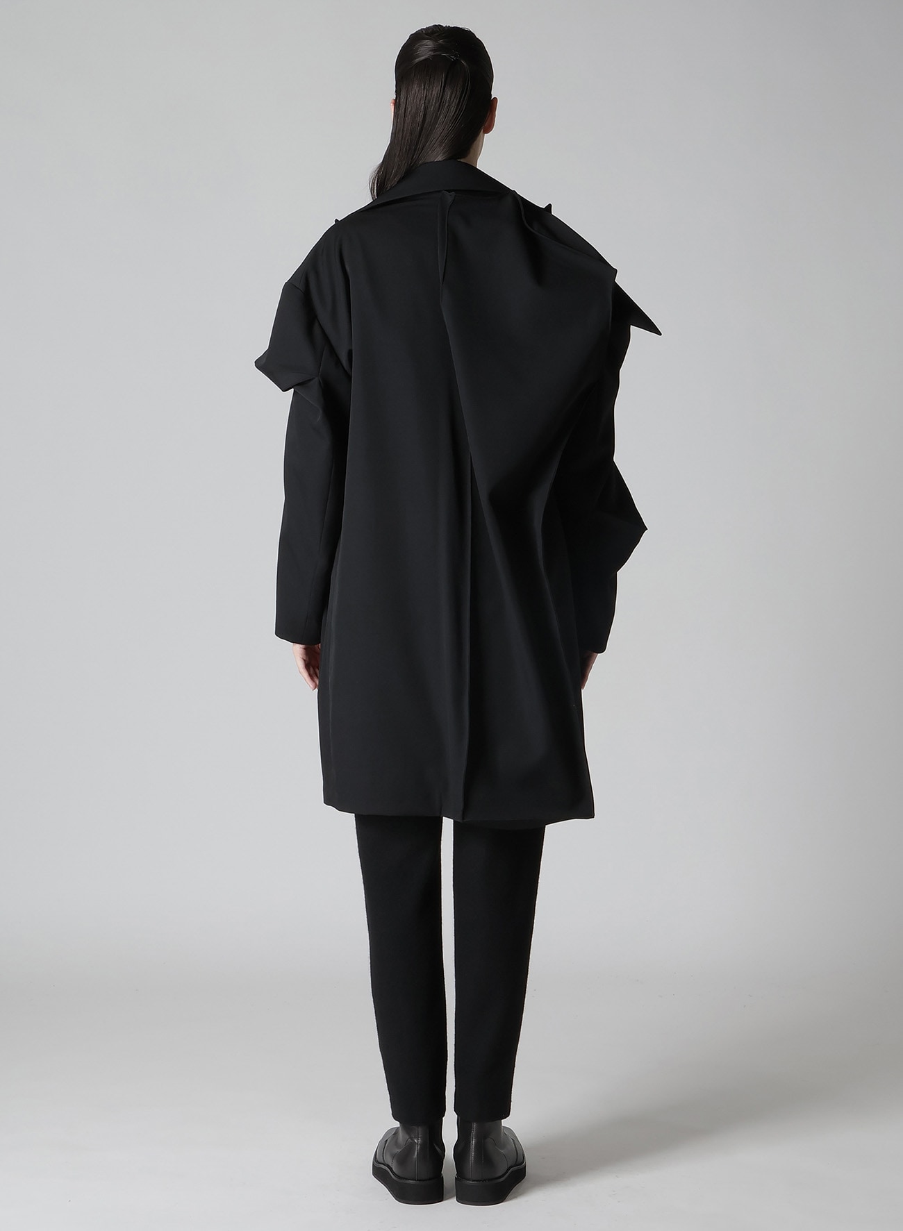 GABARDINE R BOX SLEEVE OVERSIZED COAT