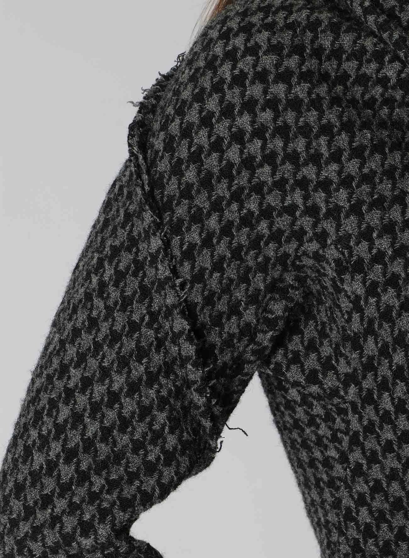 【非表示指示有り】HOUNDSTOOTH SHAWL COLLAR WRAP JACKET